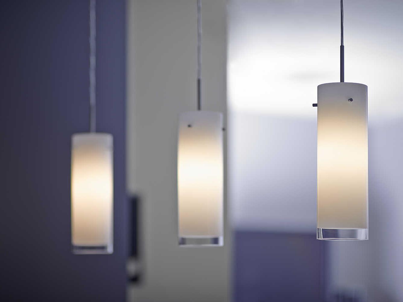 Bruck Lighting Cyrus 1-Light White Glass LED Cylinder Mini Pendant