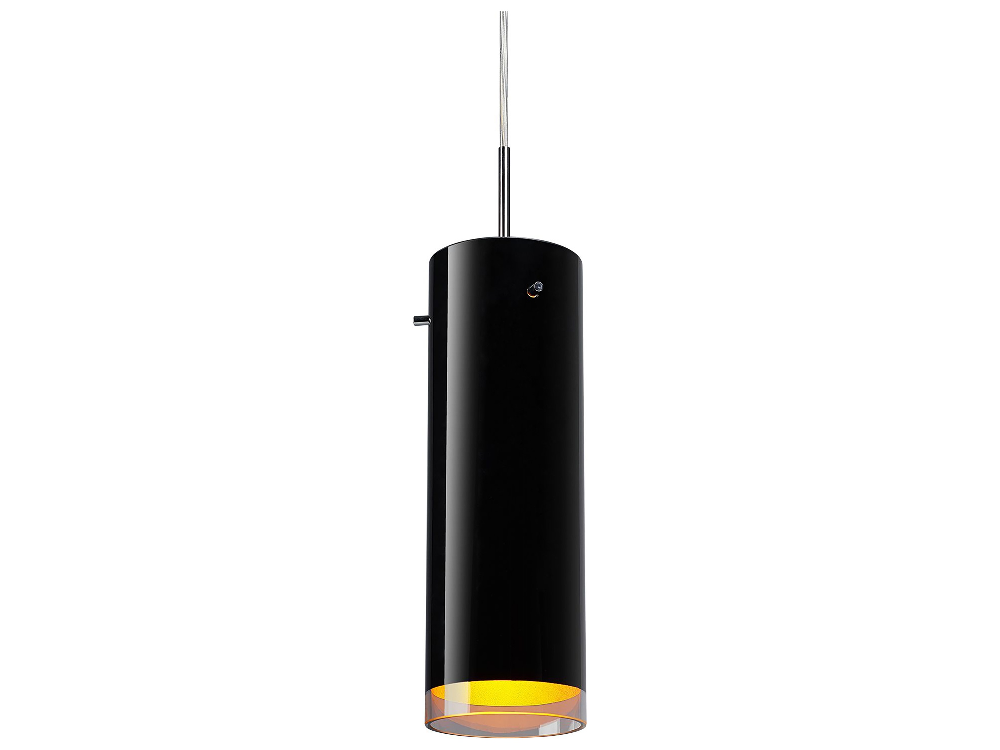 Bruck Lighting Cyrus 1-Light Black Glass LED Cylinder Mini Pendant