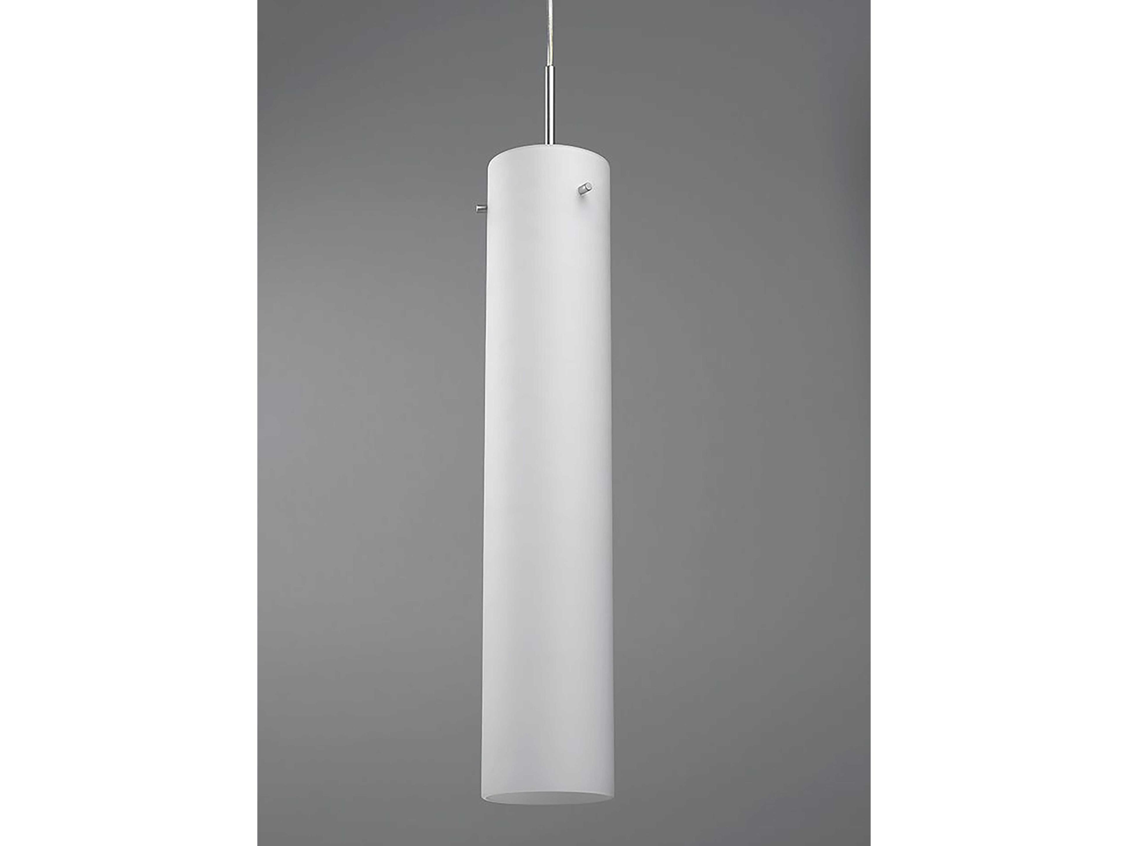 Bruck Lighting Titan 1-Light White Glass LED Cylinder Mini Pendant