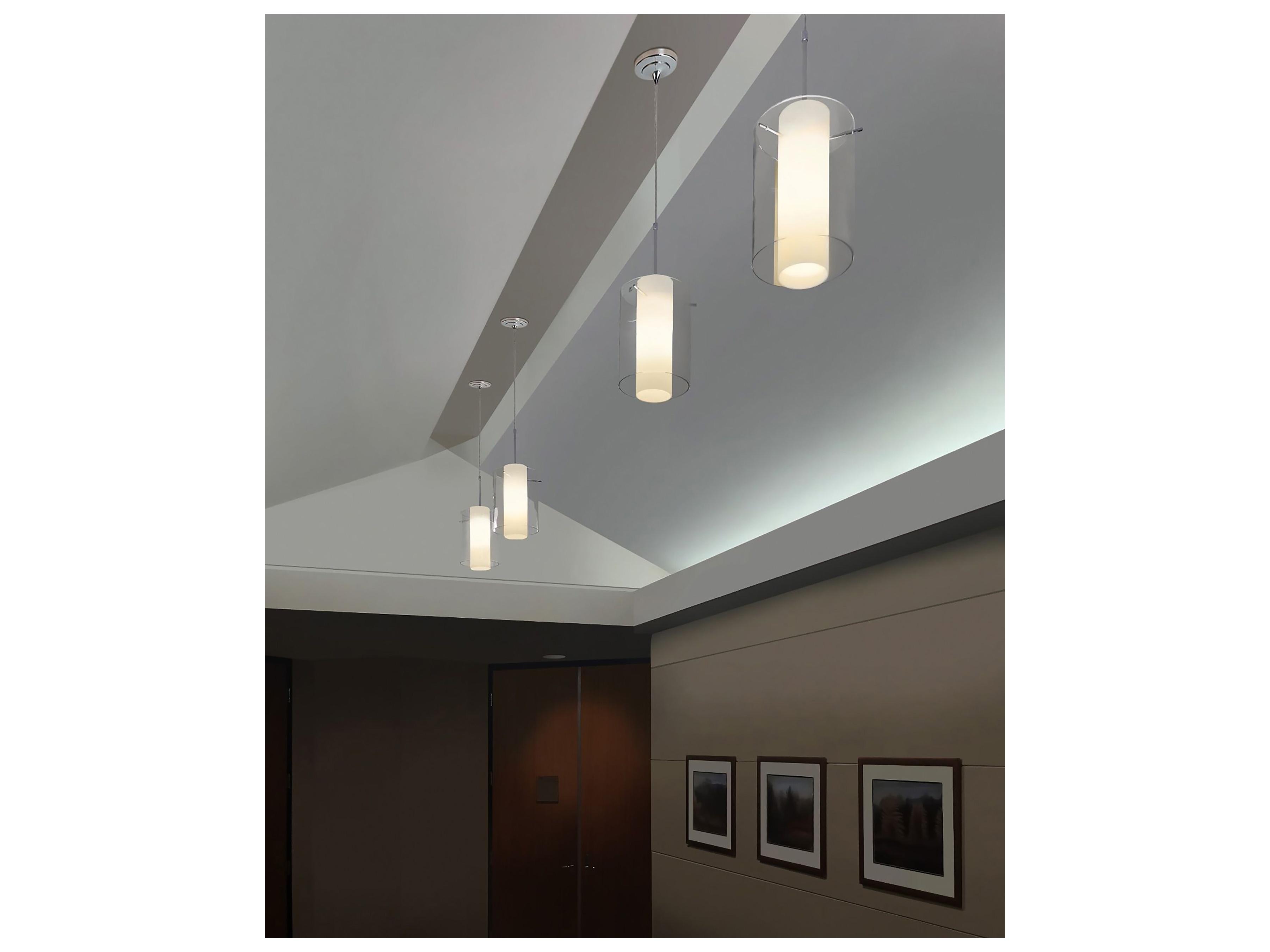 Bruck Lighting Rome 1-Light White Glass LED Cylinder Mini Pendant