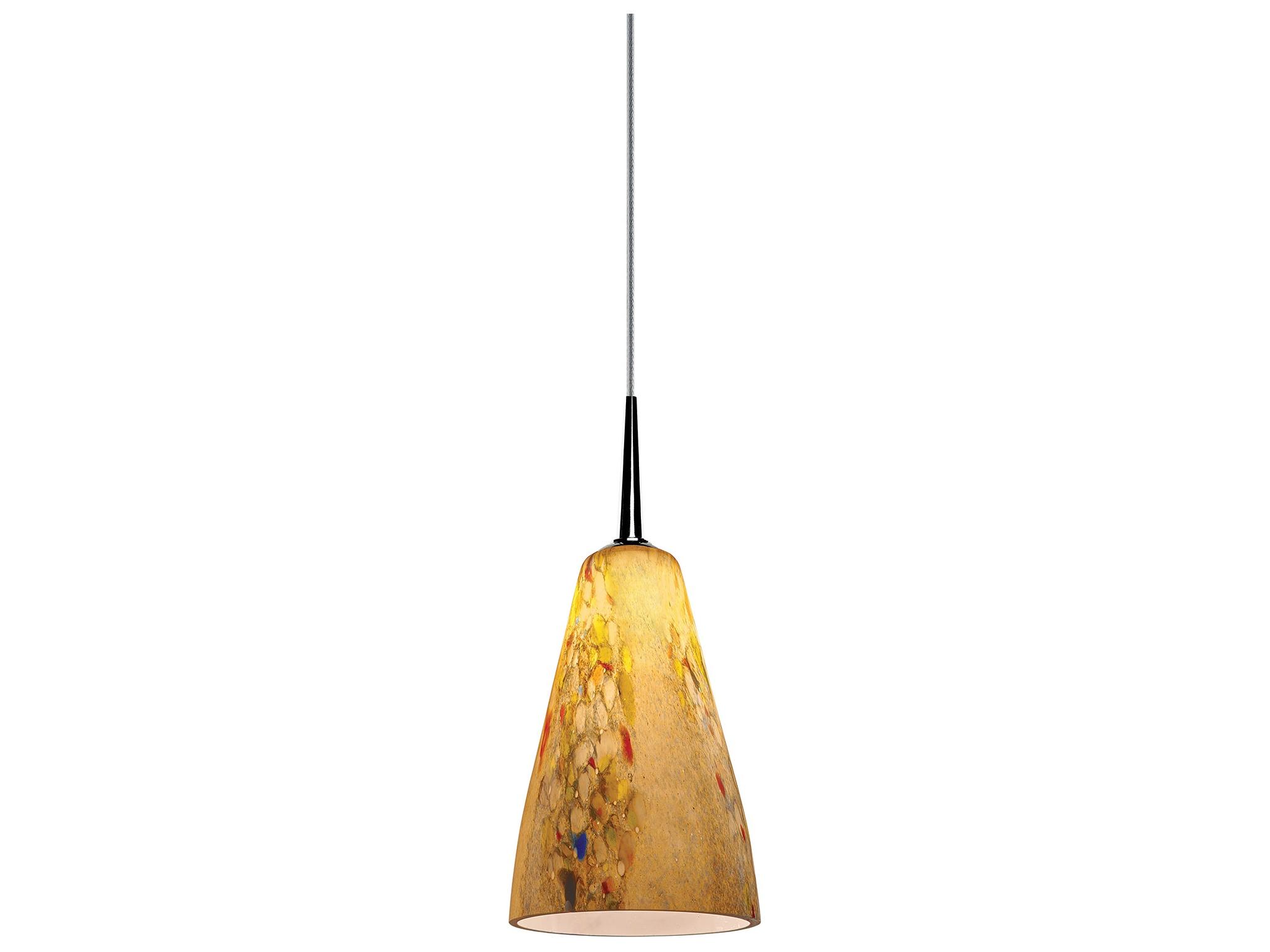 Bruck Lighting Zara 1-Light Gold Glass LED Bell Mini Pendant