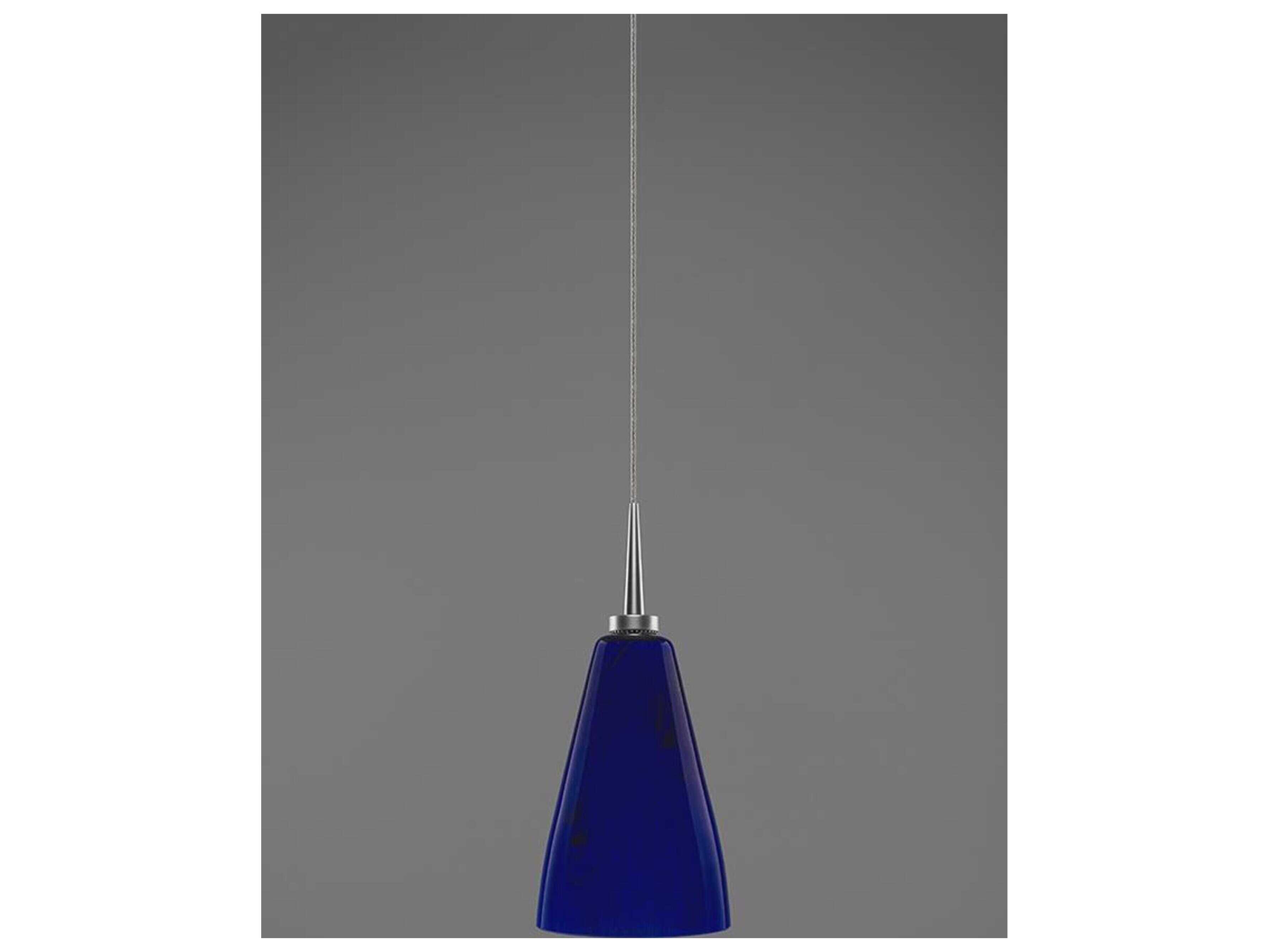 Bruck Lighting Zara 1-Light Blue Glass LED Bell Mini Pendant