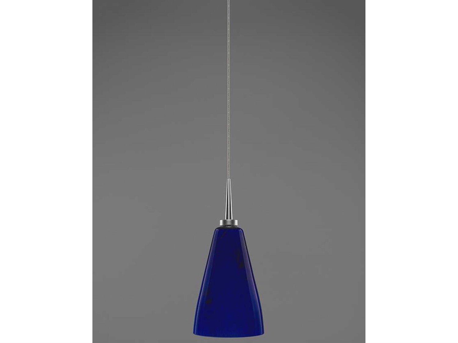 Bruck Lighting Zara 1-Light Blue Glass LED Bell Mini Pendant