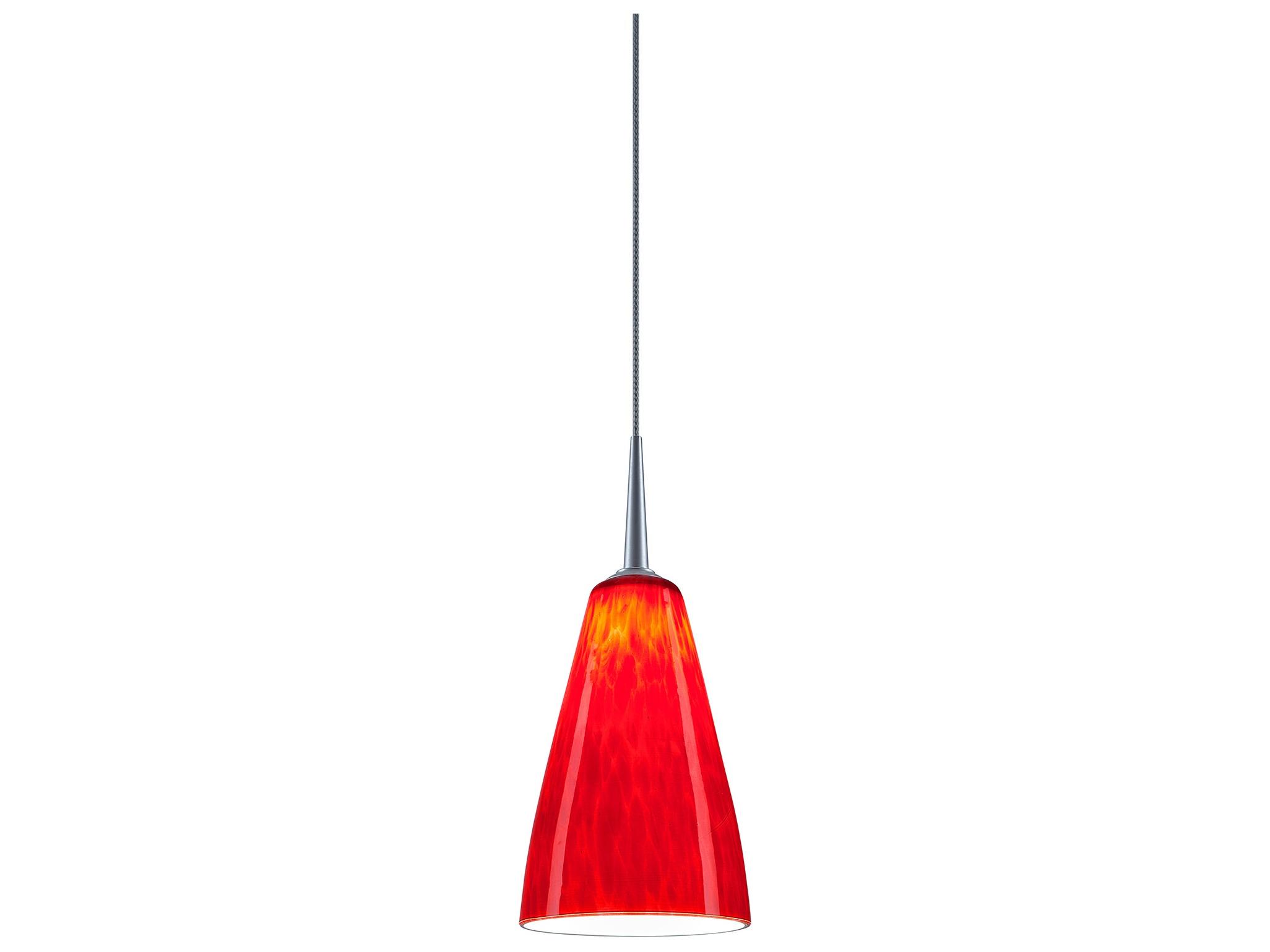 Bruck Lighting Zara 1-Light Red Glass LED Bell Mini Pendant