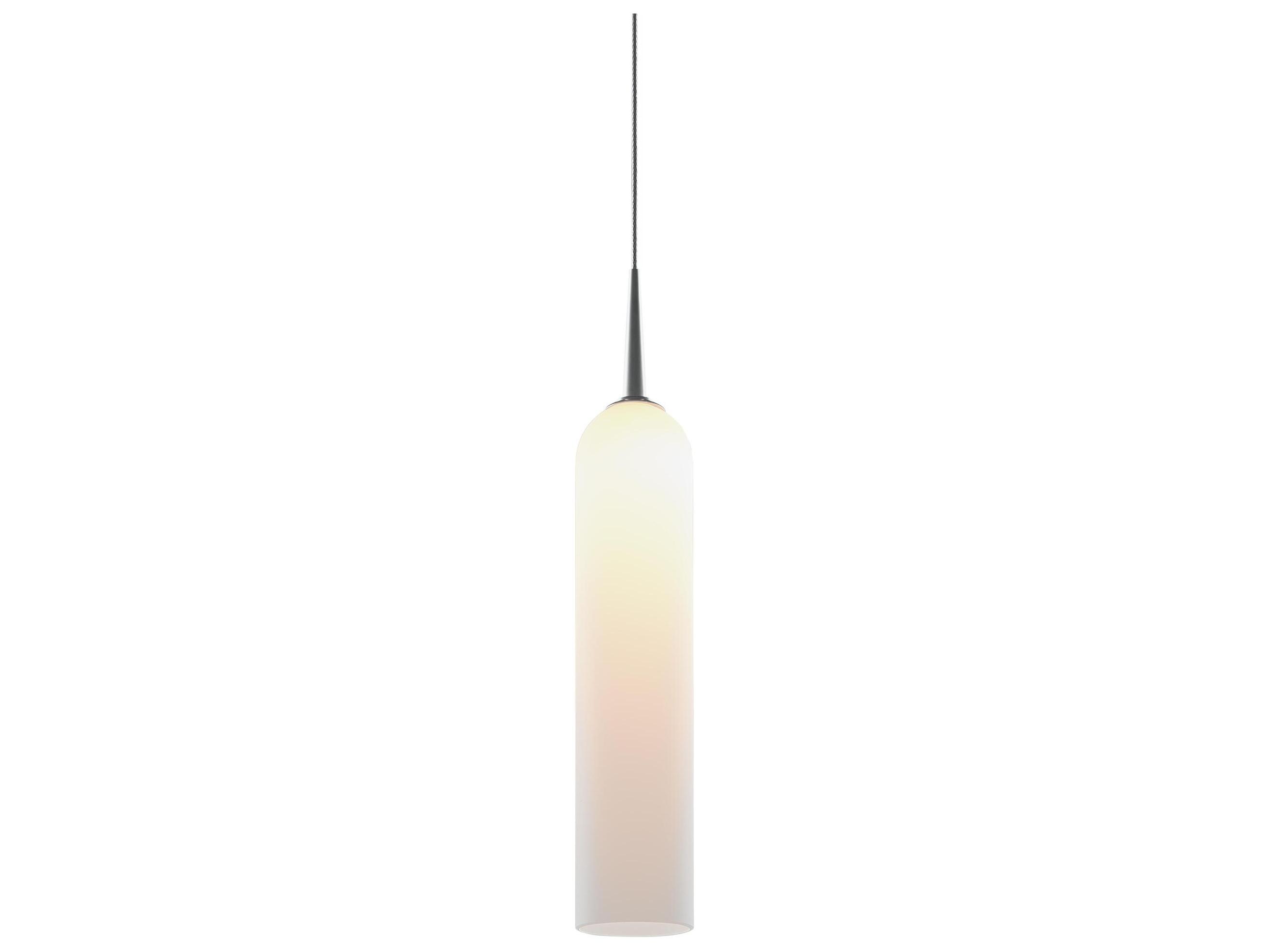 Bruck Lighting Candle 1-Light White Glass LED Cylinder Mini Pendant