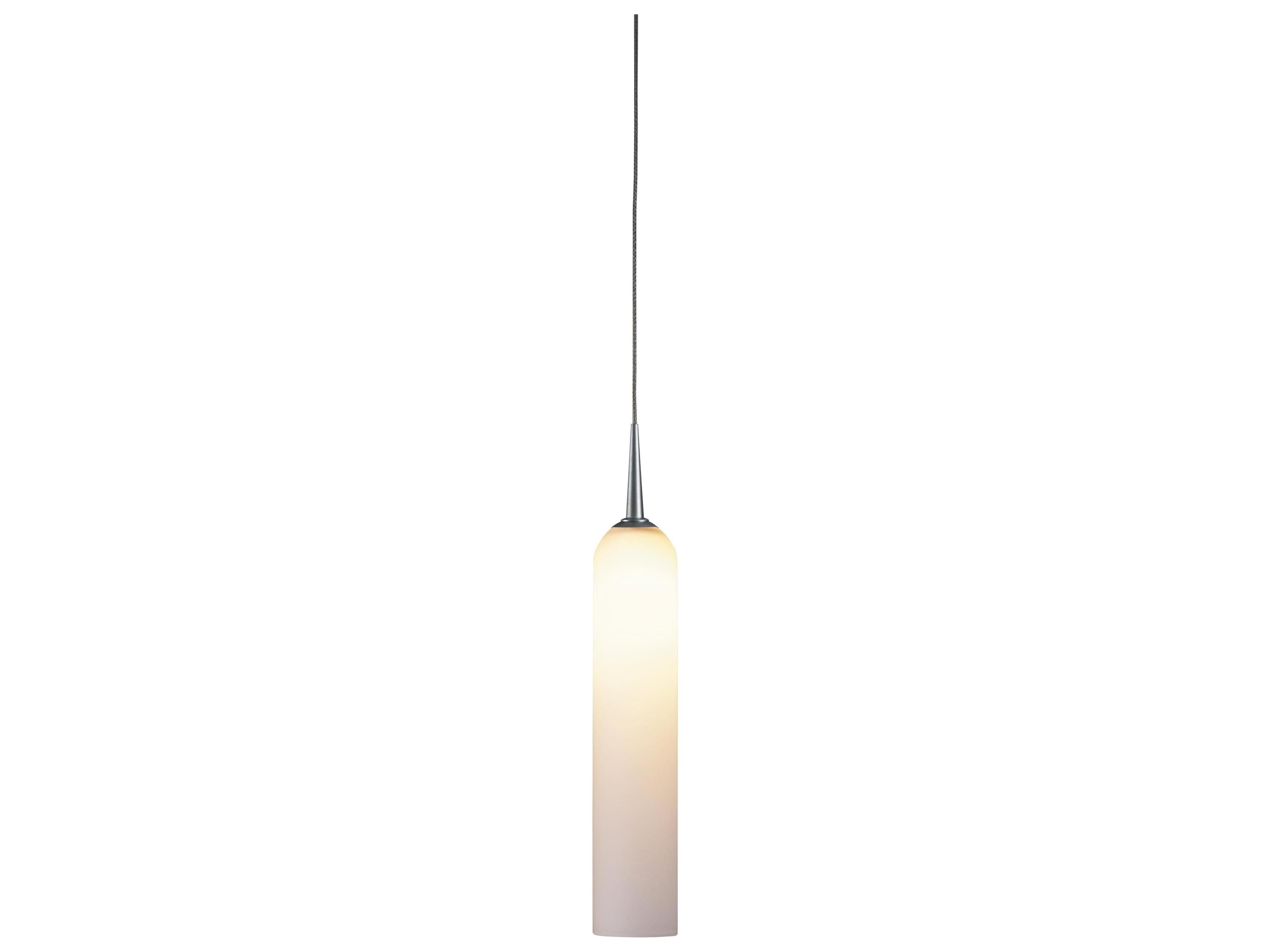 Bruck Lighting Candle 1-Light White Glass LED Cylinder Mini Pendant