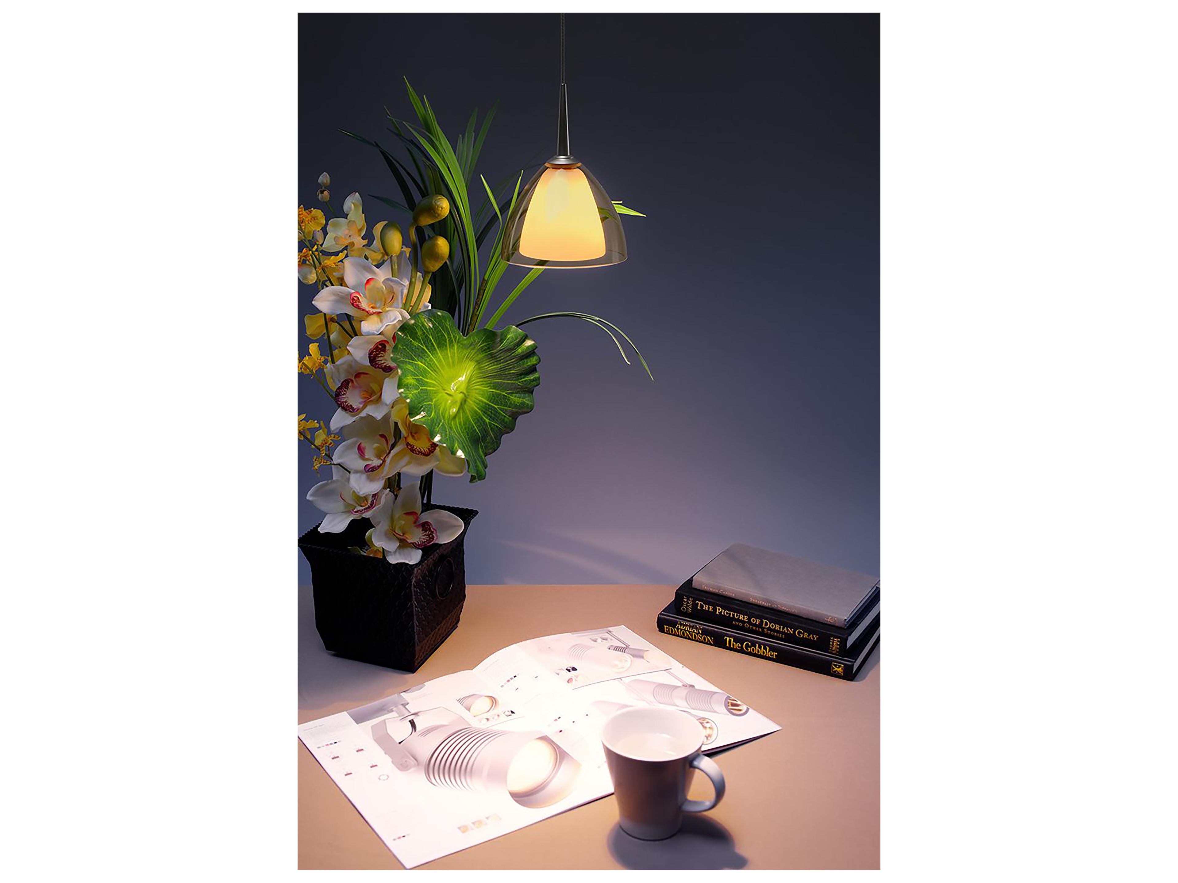 Bruck Lighting Rainbow 1-Light Gray Glass LED Bell Mini Pendant