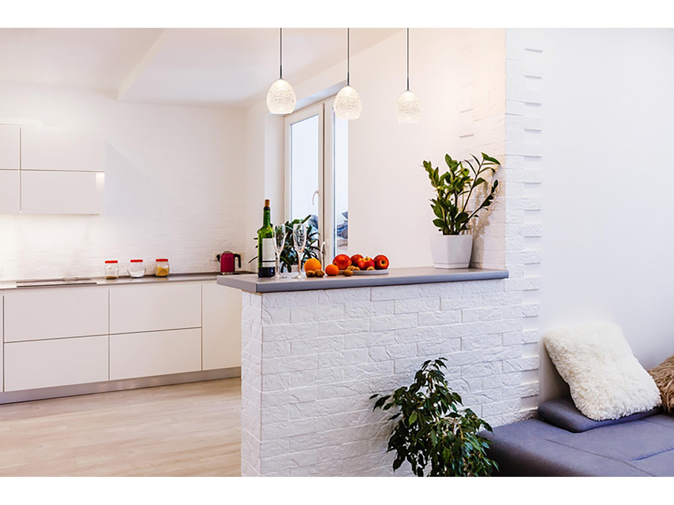 Bruck Lighting Vibe 1-Light White Glass LED Bell Mini Pendant