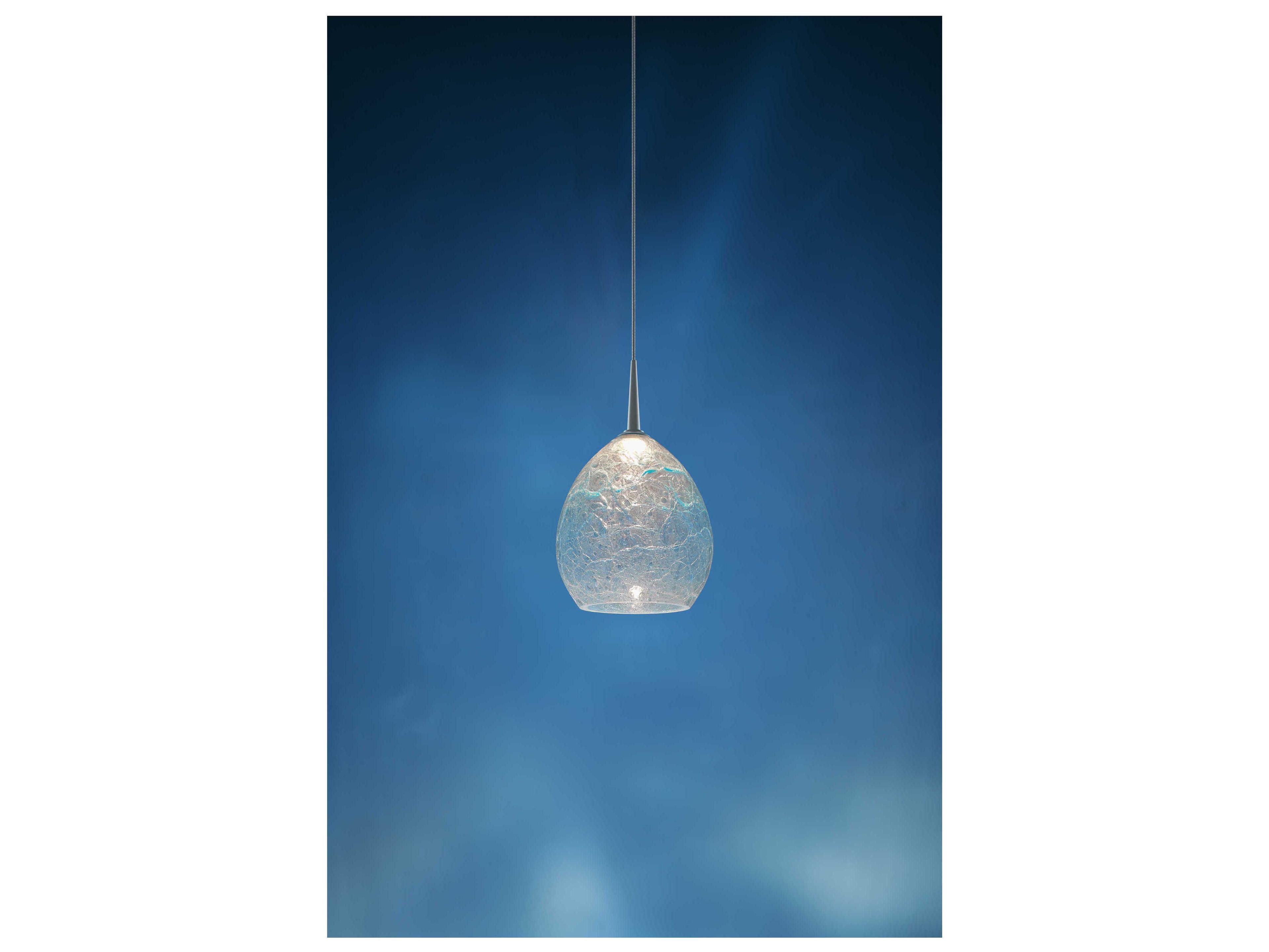Bruck Lighting Vibe 1-Light Blue Glass LED Bell Mini Pendant