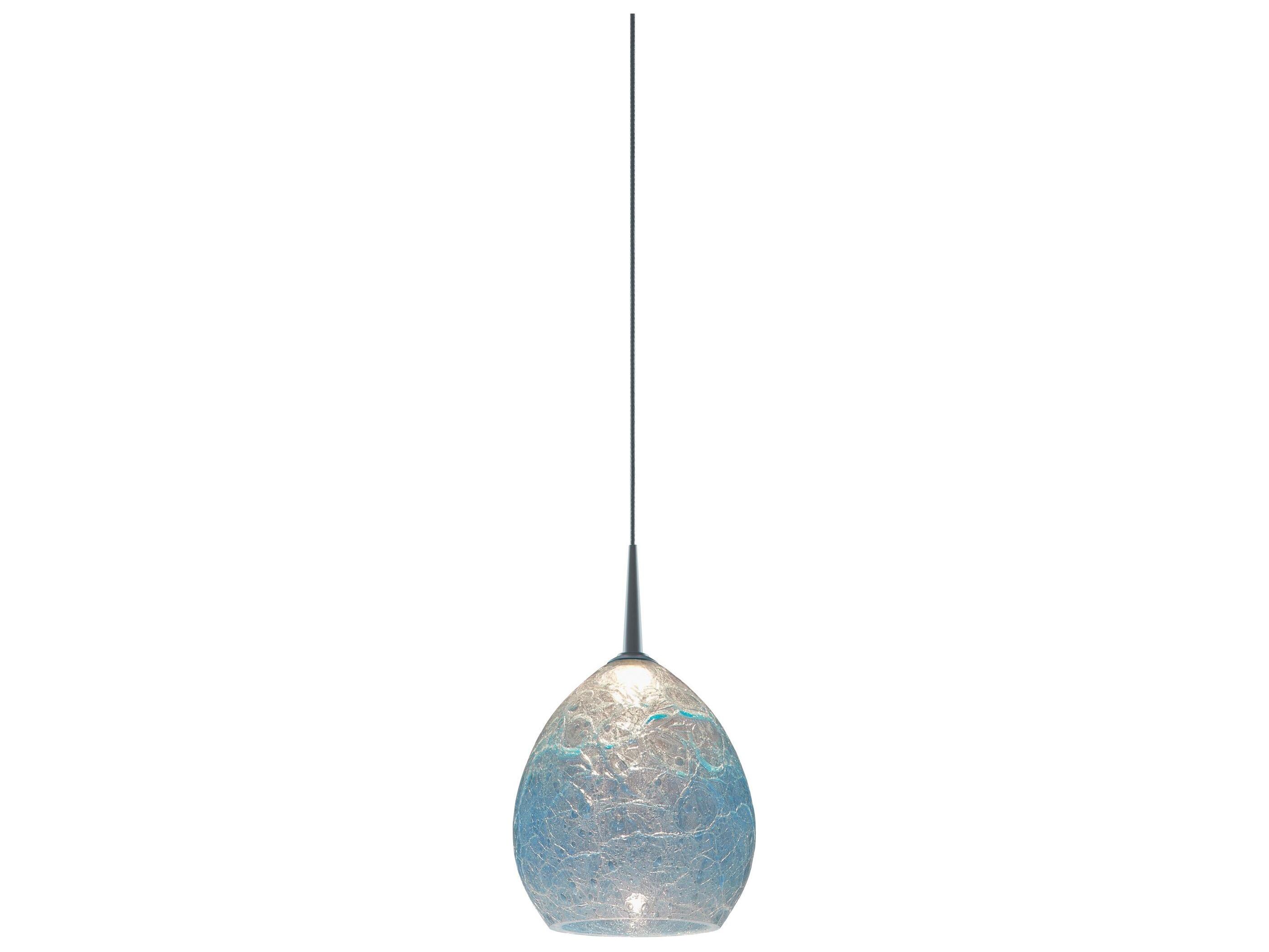Bruck Lighting Vibe 1-Light Blue Glass LED Bell Mini Pendant