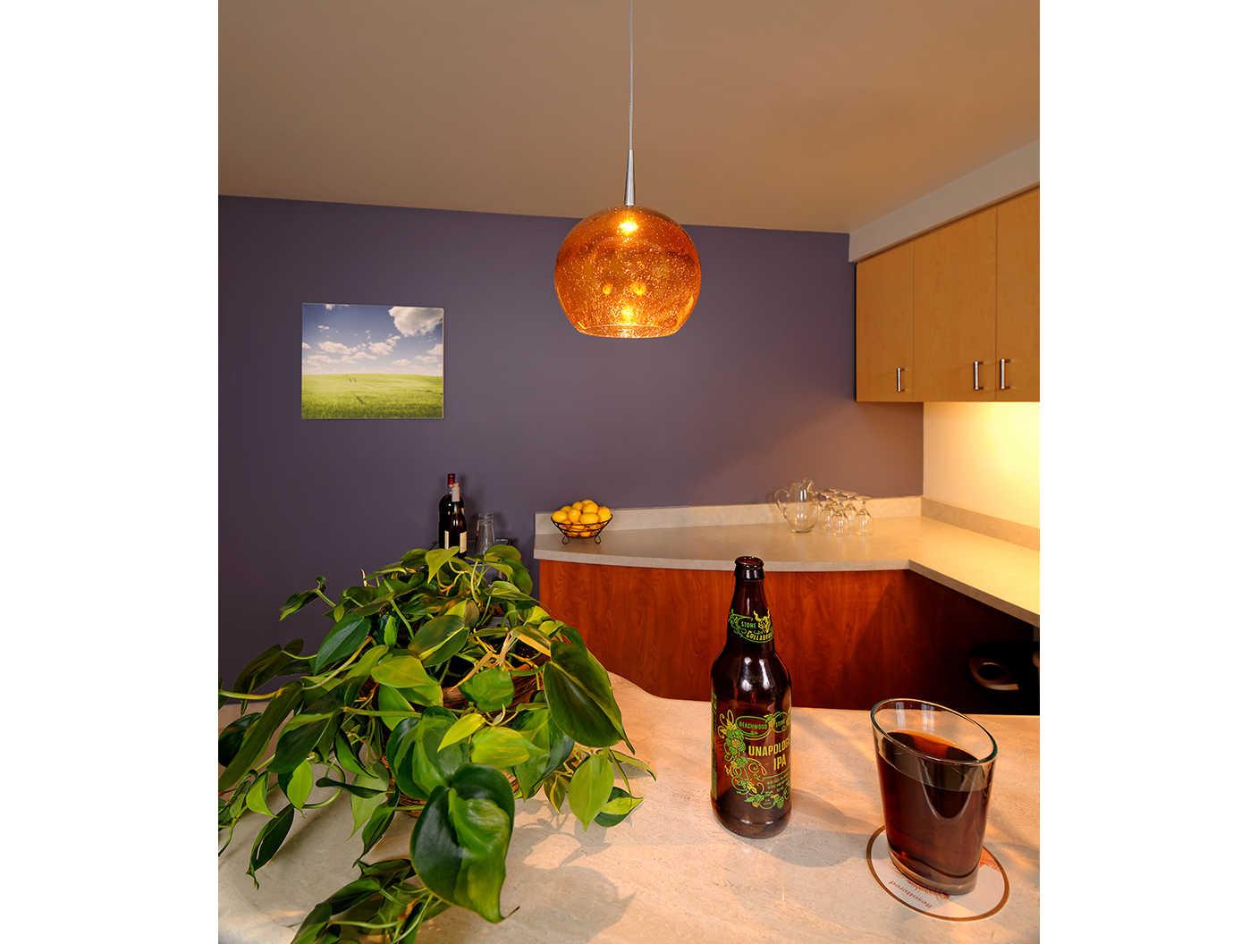 Bruck Lighting Bobo 1-Light Gold Glass LED Globe Mini Pendant