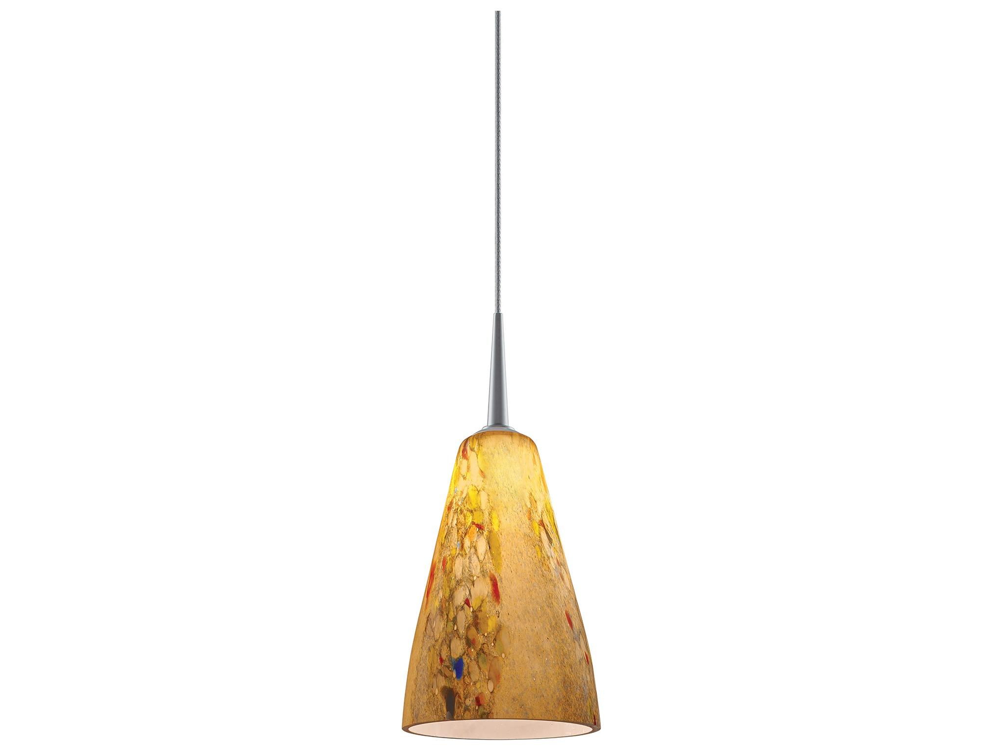 Bruck Lighting Zara 1-Light Gold Glass Bell Mini Pendant