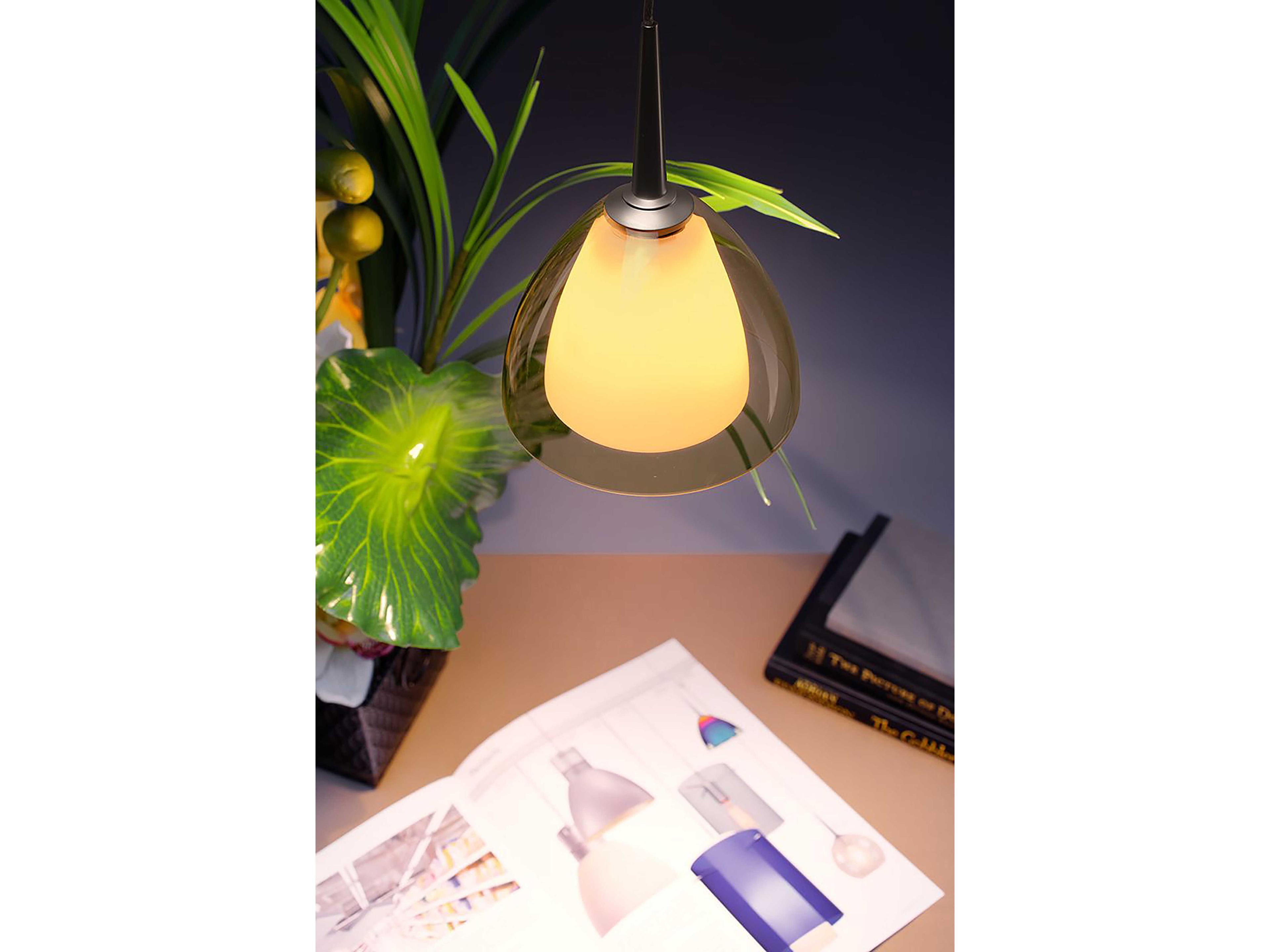 Bruck Lighting Rainbow 1-Light Clear Glass Bell Mini Pendant