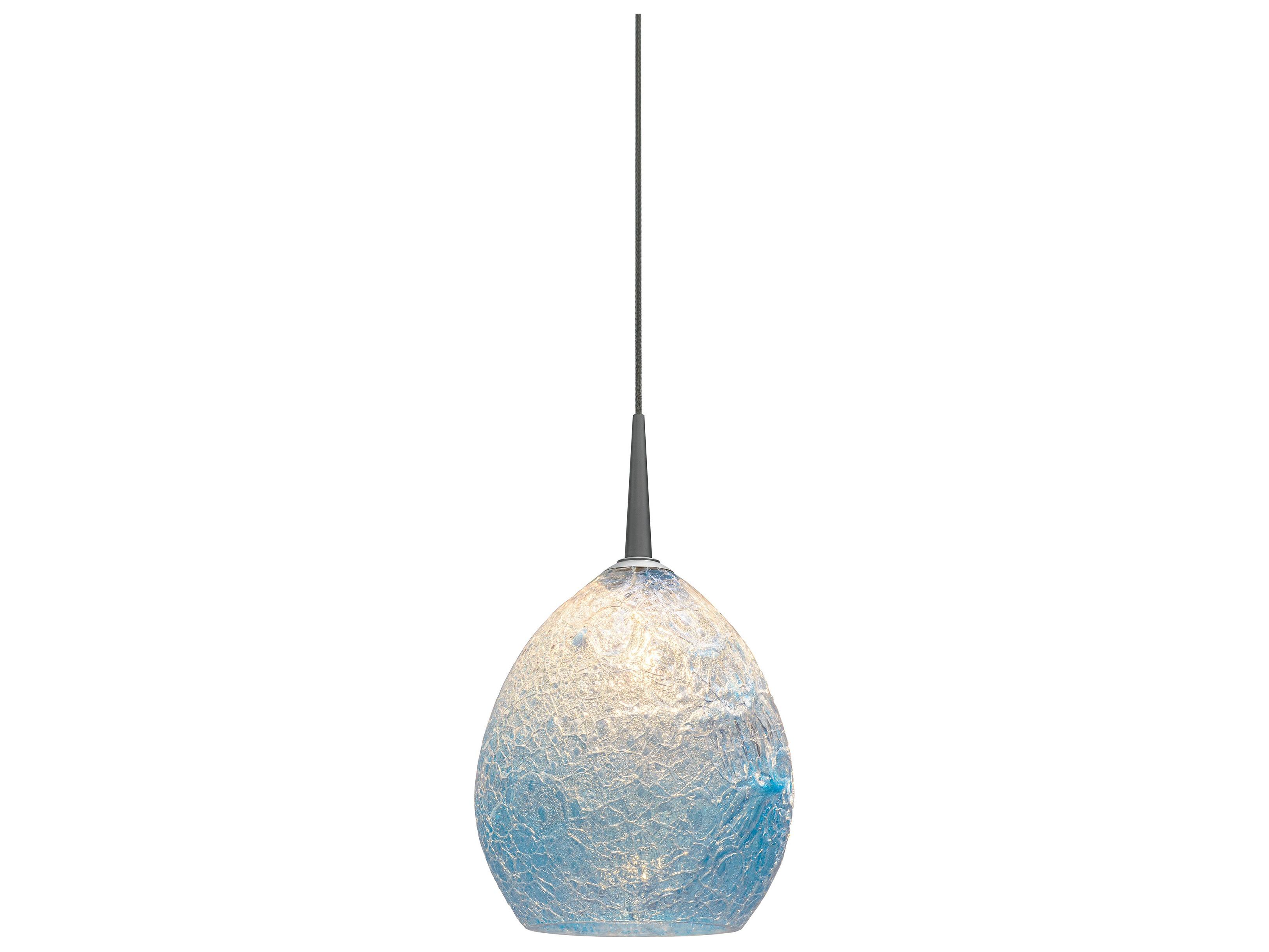 Bruck Lighting Vibe 1-Light Blue Glass Bell Mini Pendant