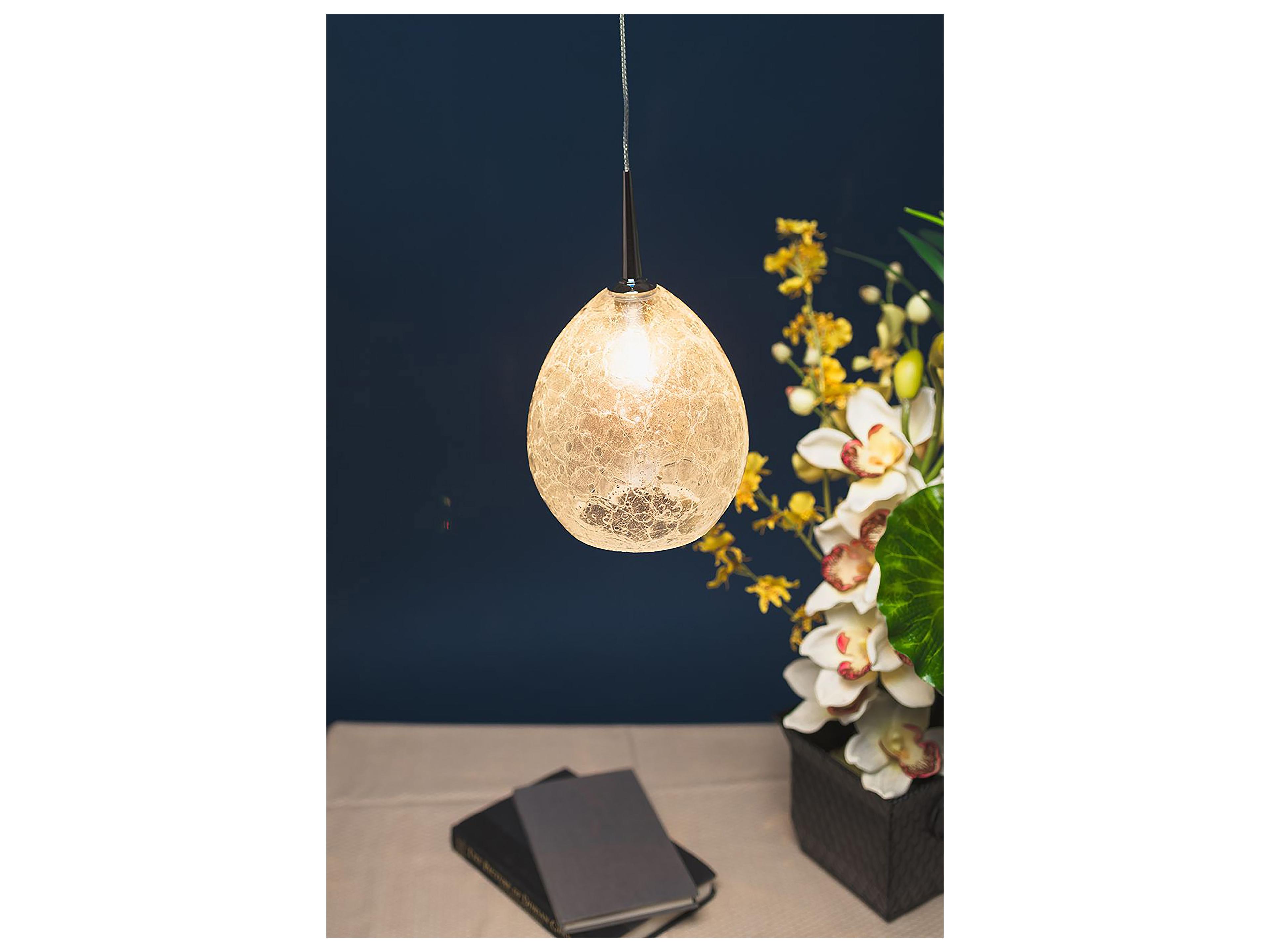 Bruck Lighting Vibe 1-Light Blue Glass Bell Mini Pendant