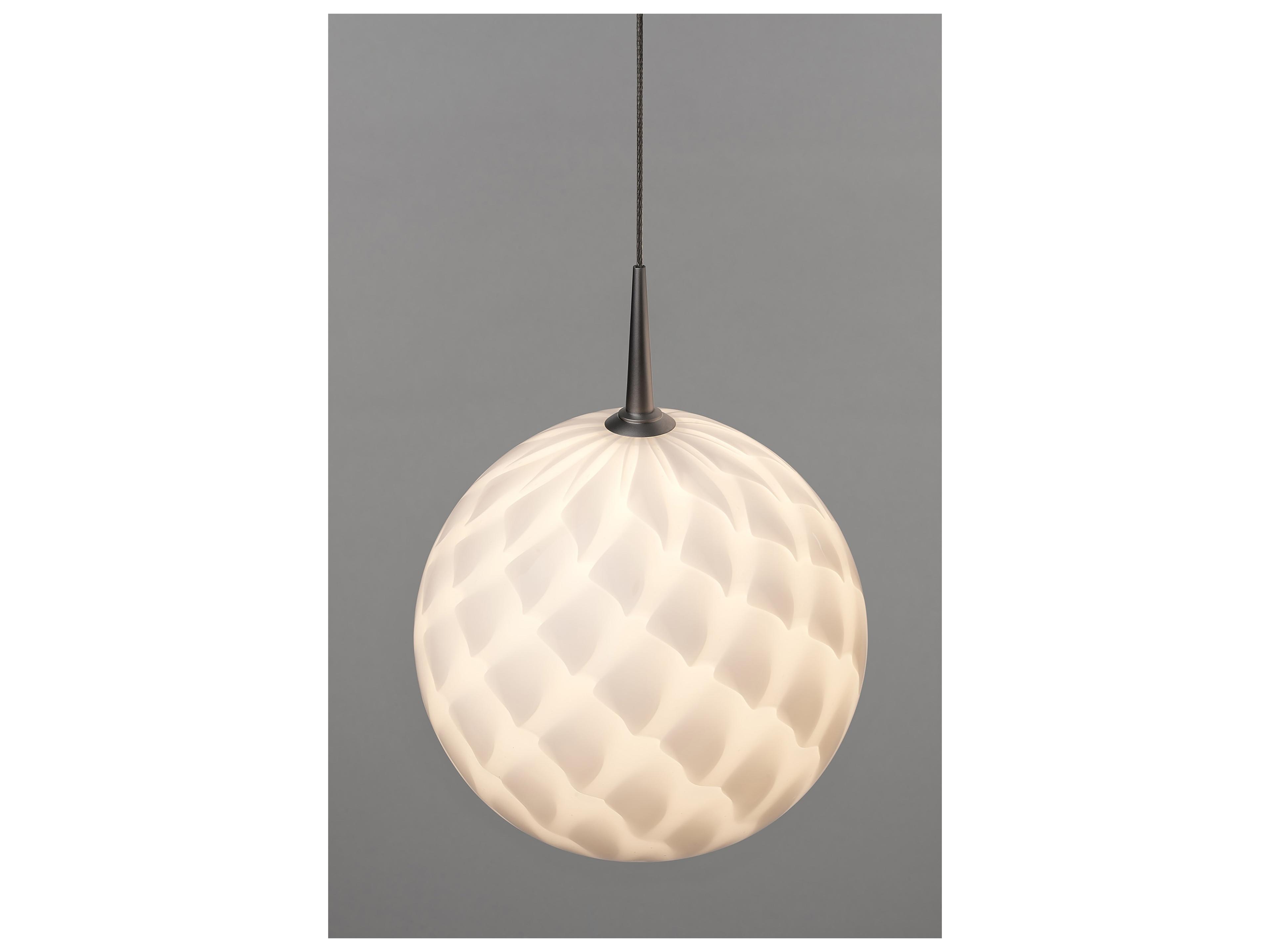 Bruck Lighting Sirena 1-Light White Glass Globe Mini Pendant