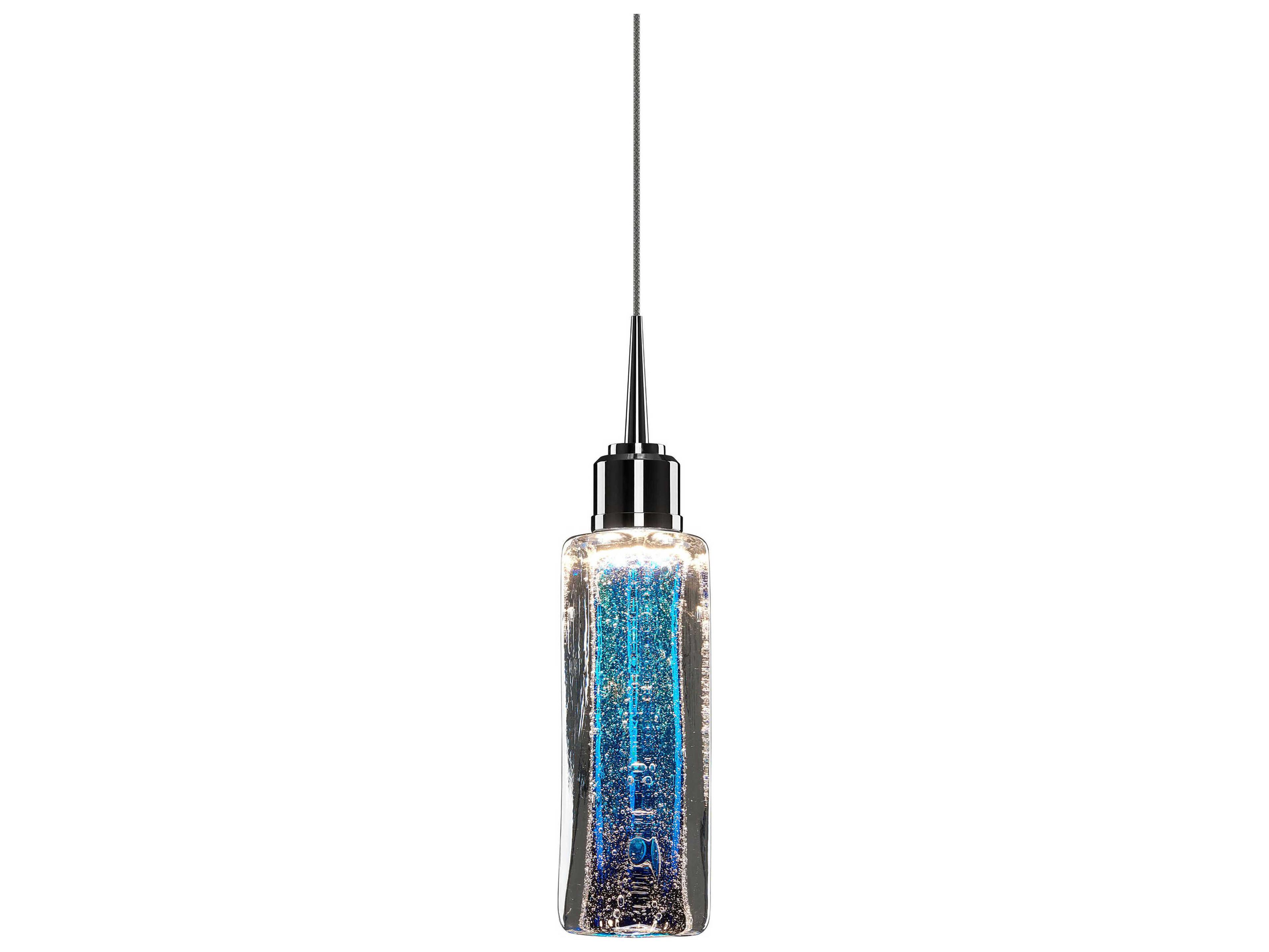Bruck Lighting Capella 1-Light Chrome Glass LED Cylinder Mini Pendant