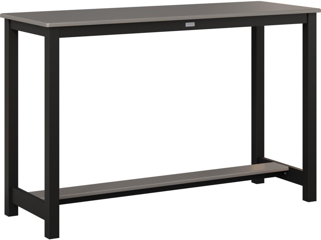 Berlin Gardens Recycled Plastic 60" x 22" Rectangular Bar Height Table in Aluminum Base