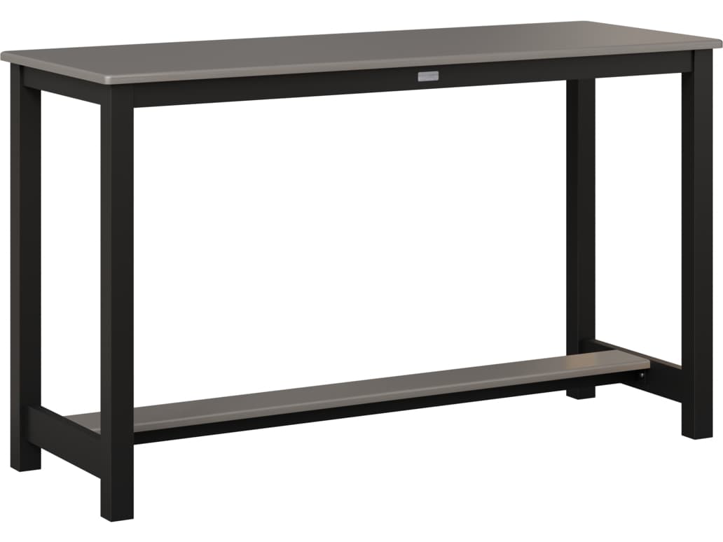 Berlin Gardens Recycled Plastic 60" x 22" Rectangular Counter Height Table in Aluminum Base