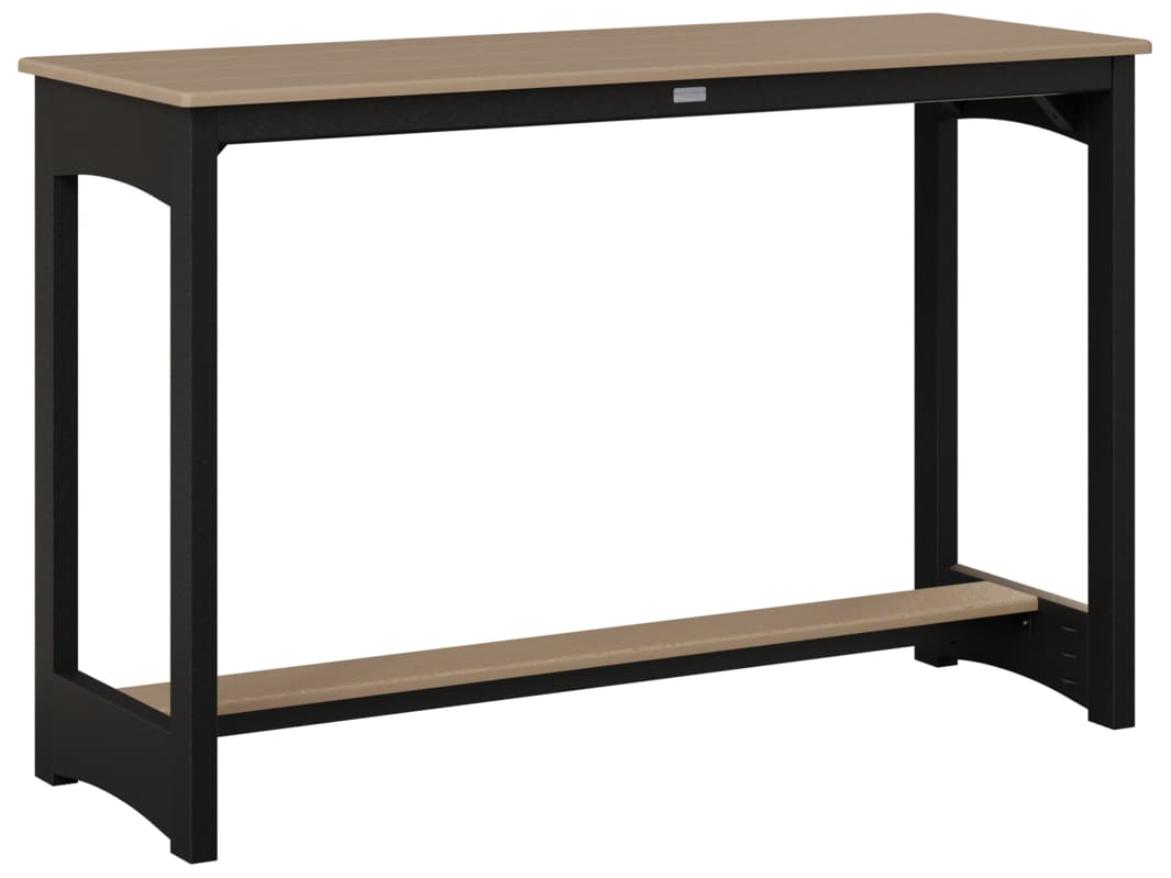 Berlin Gardens Recycled Plastic Hammered 60" x 22" Rectangular Bar Height Table in HDPE Base
