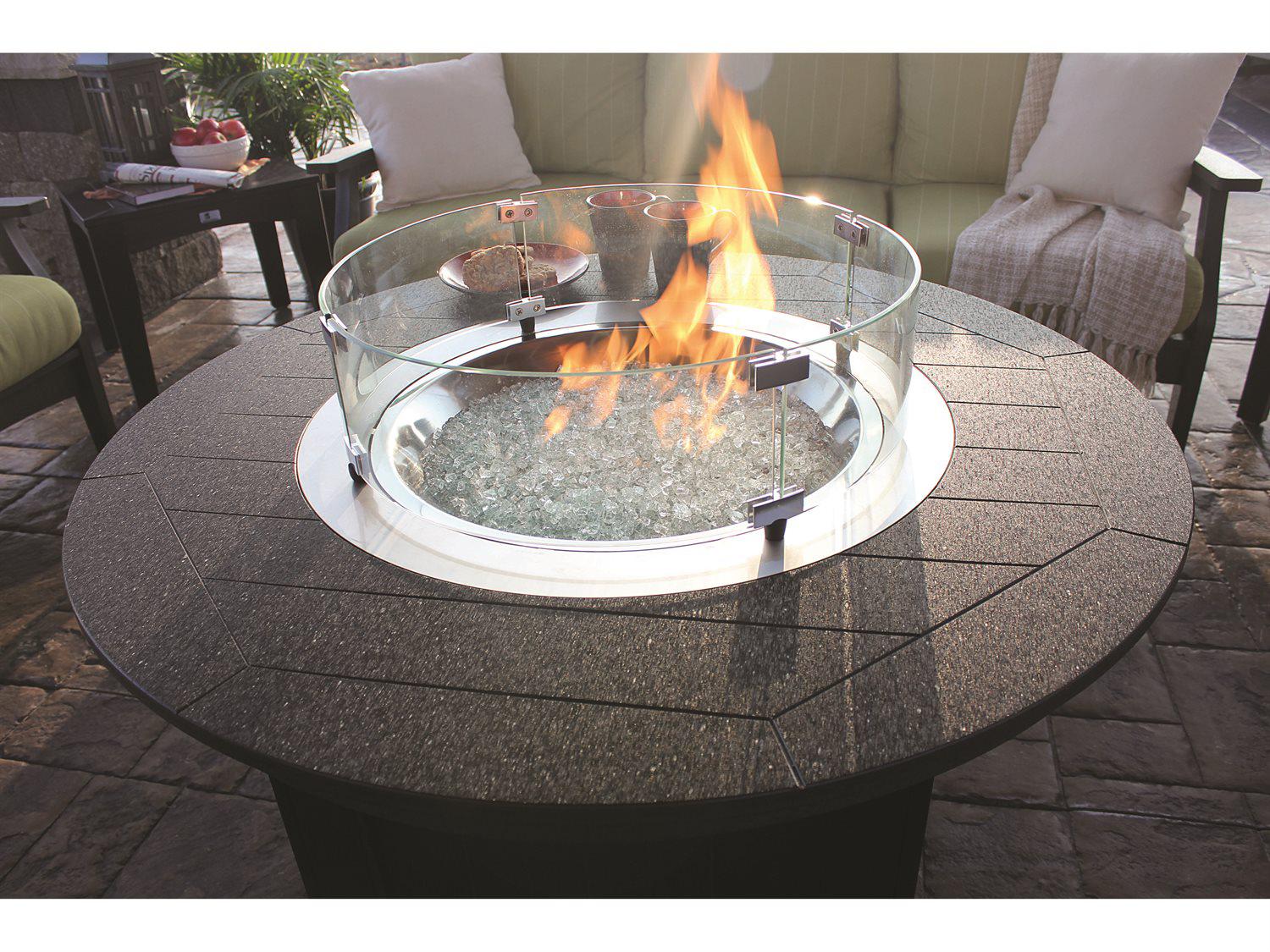 Berlin Gardens Donoma Round Chat Height Outdoor Fire Pit Table