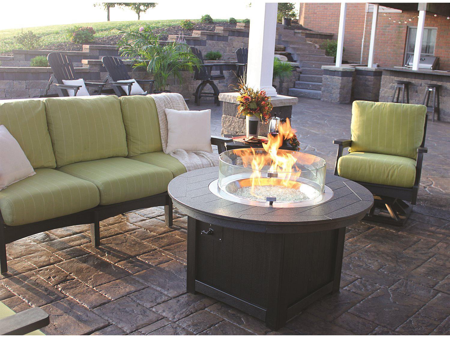 Berlin Gardens Donoma Round Chat Height Outdoor Fire Pit Table