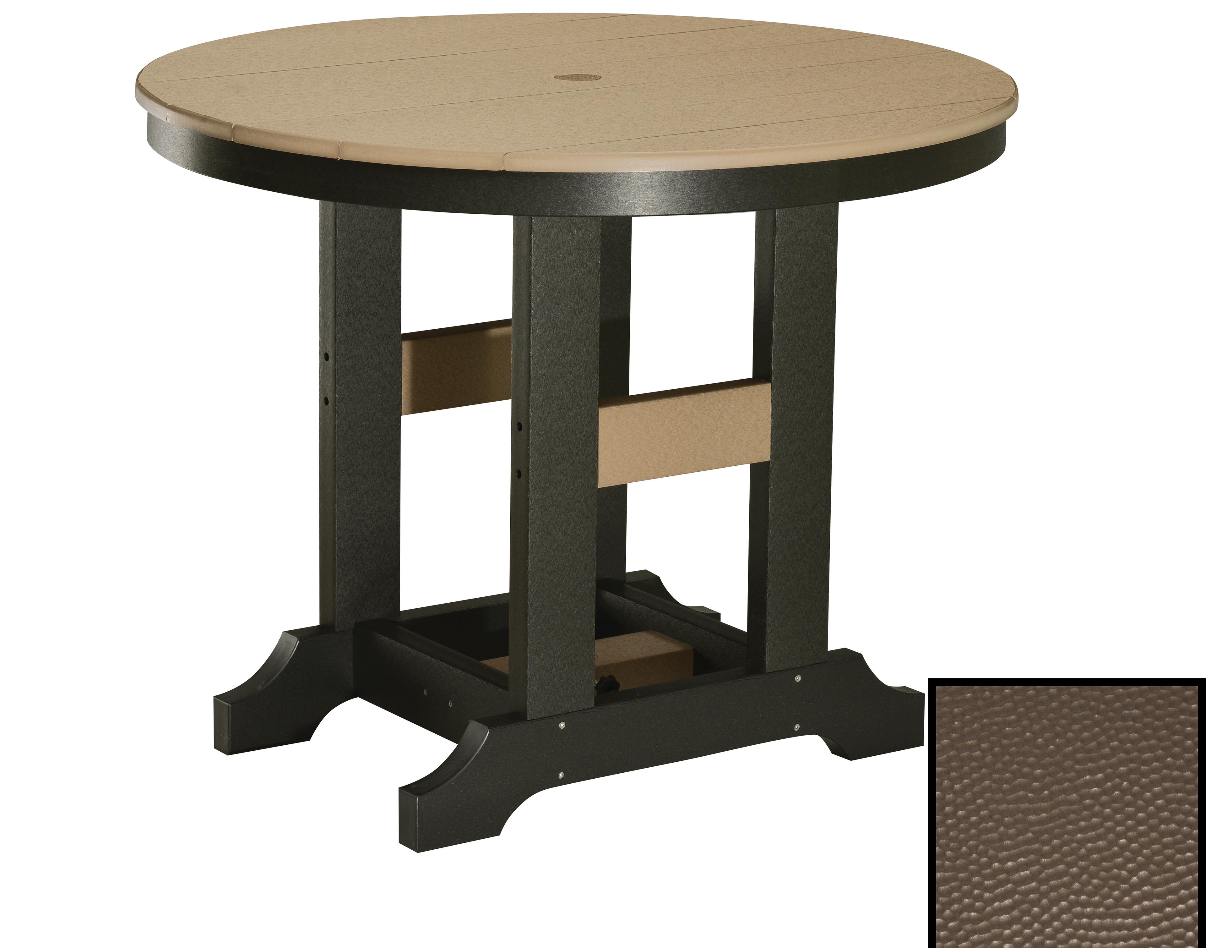 Berlin Gardens Garden Classic Recycled Plastic Hammered Round Patio Counter Height Table