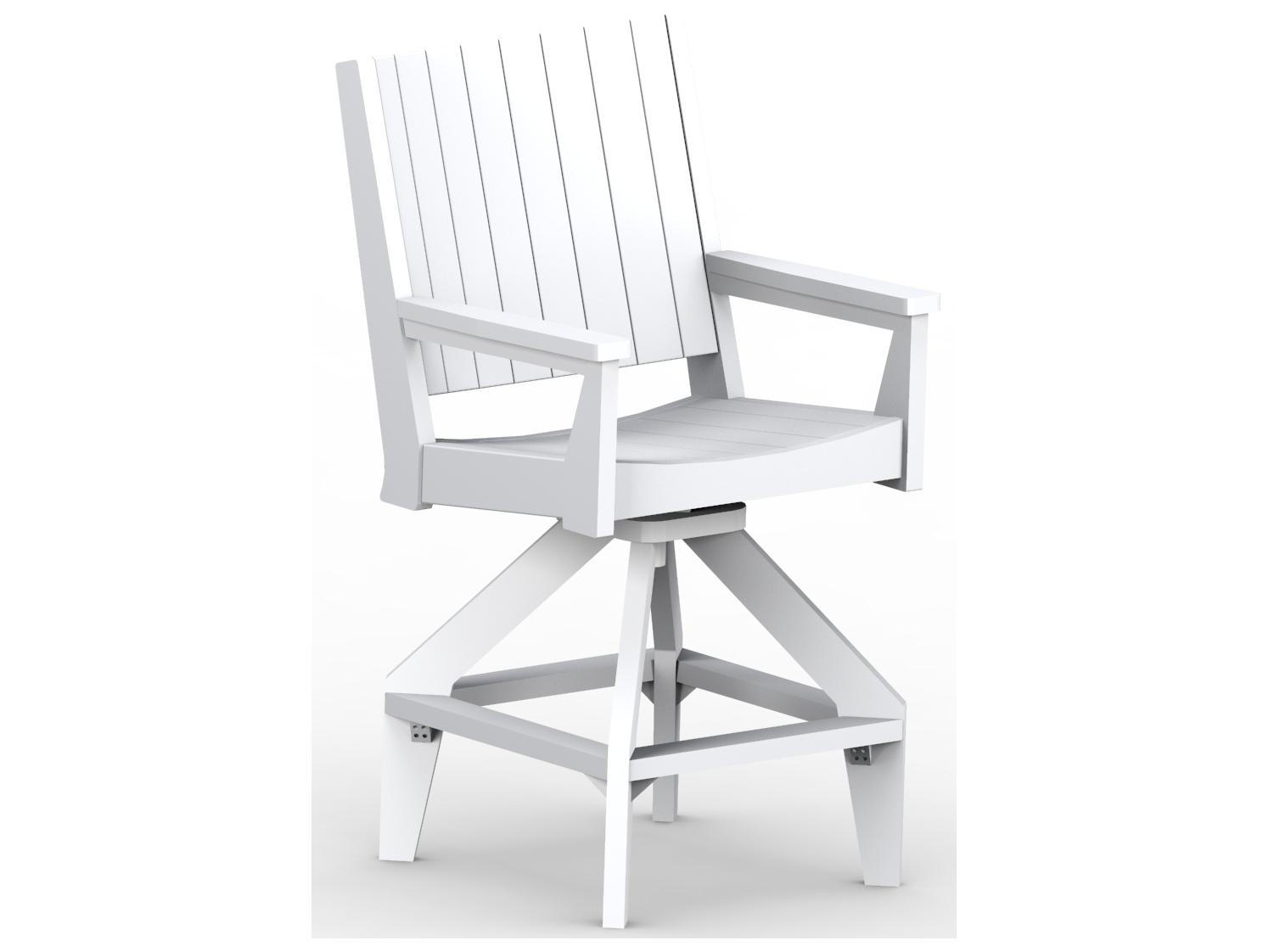 Berlin Gardens Manhew Recycled Plastic Chat Swivel Outdoor Patio Bar Chair