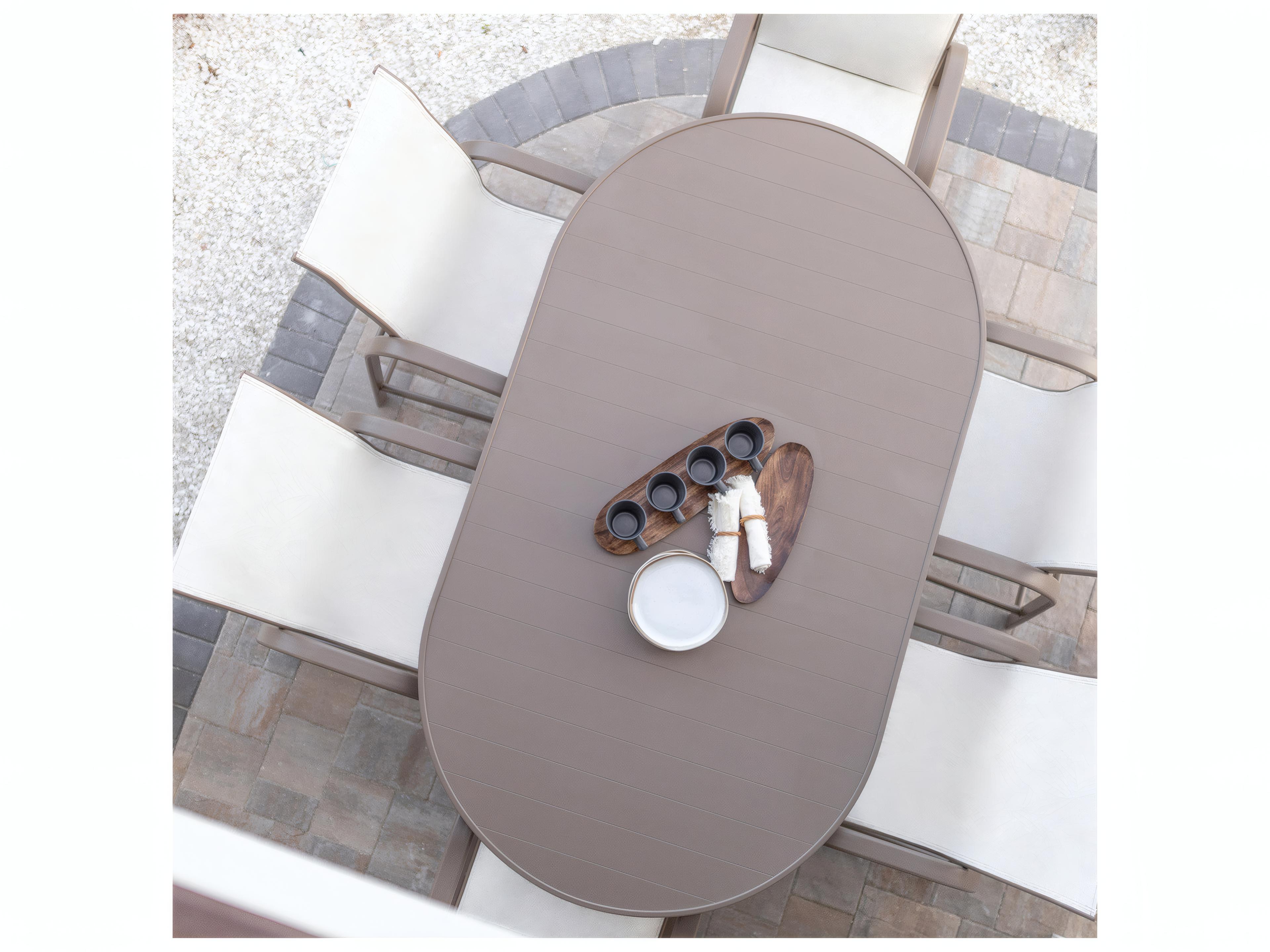 Berlin Gardens Murphy Aluminum 76"W x 42"D Oval Bar Height Table