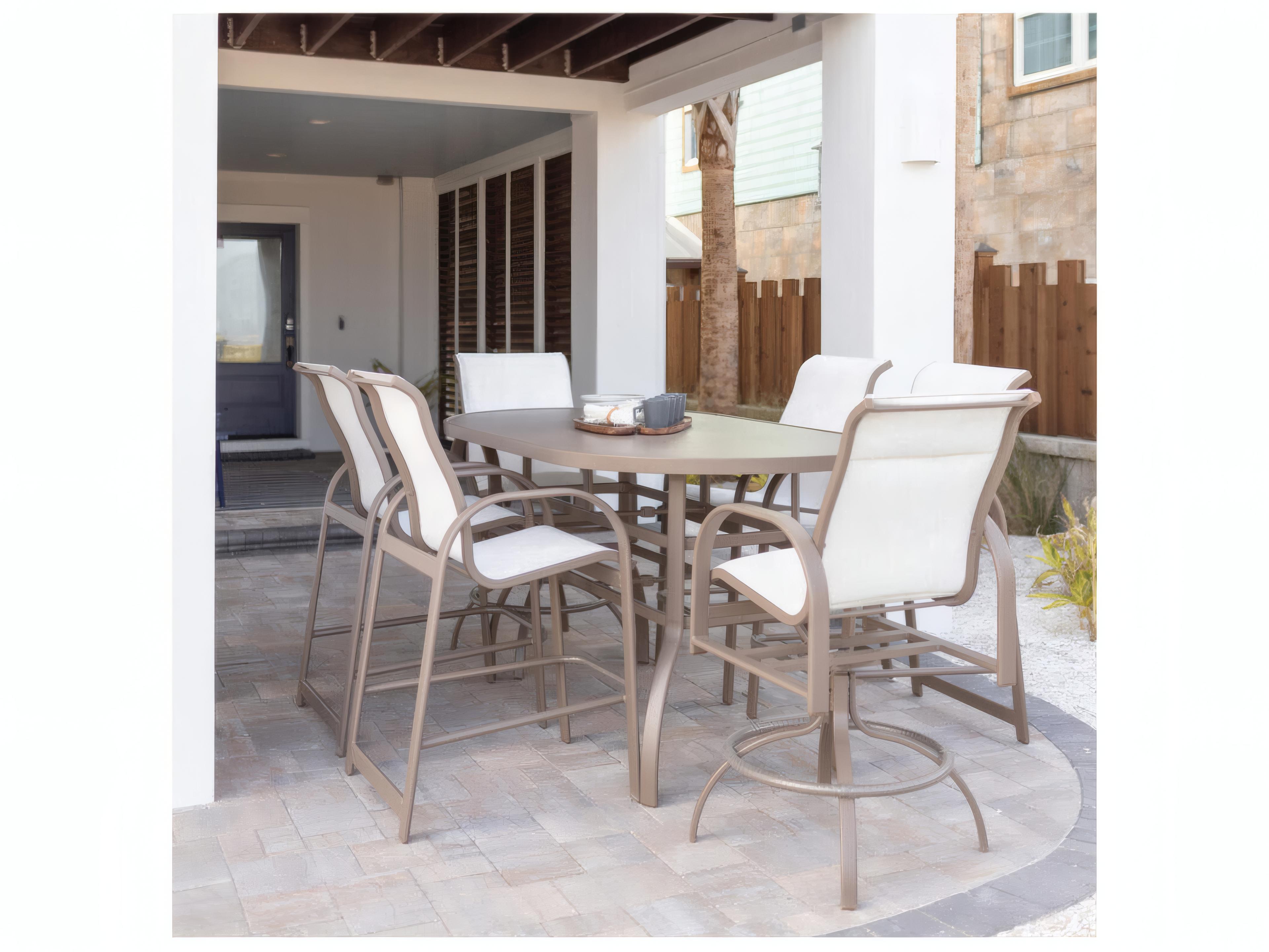 Berlin Gardens Murphy Aluminum 76"W x 42"D Oval Bar Height Table