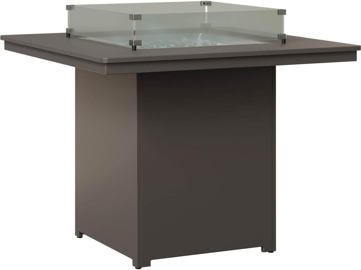 Berlin Gardens Numa Recycled Plastic Square Bar Height Outdoor Patio Fire Pit Table