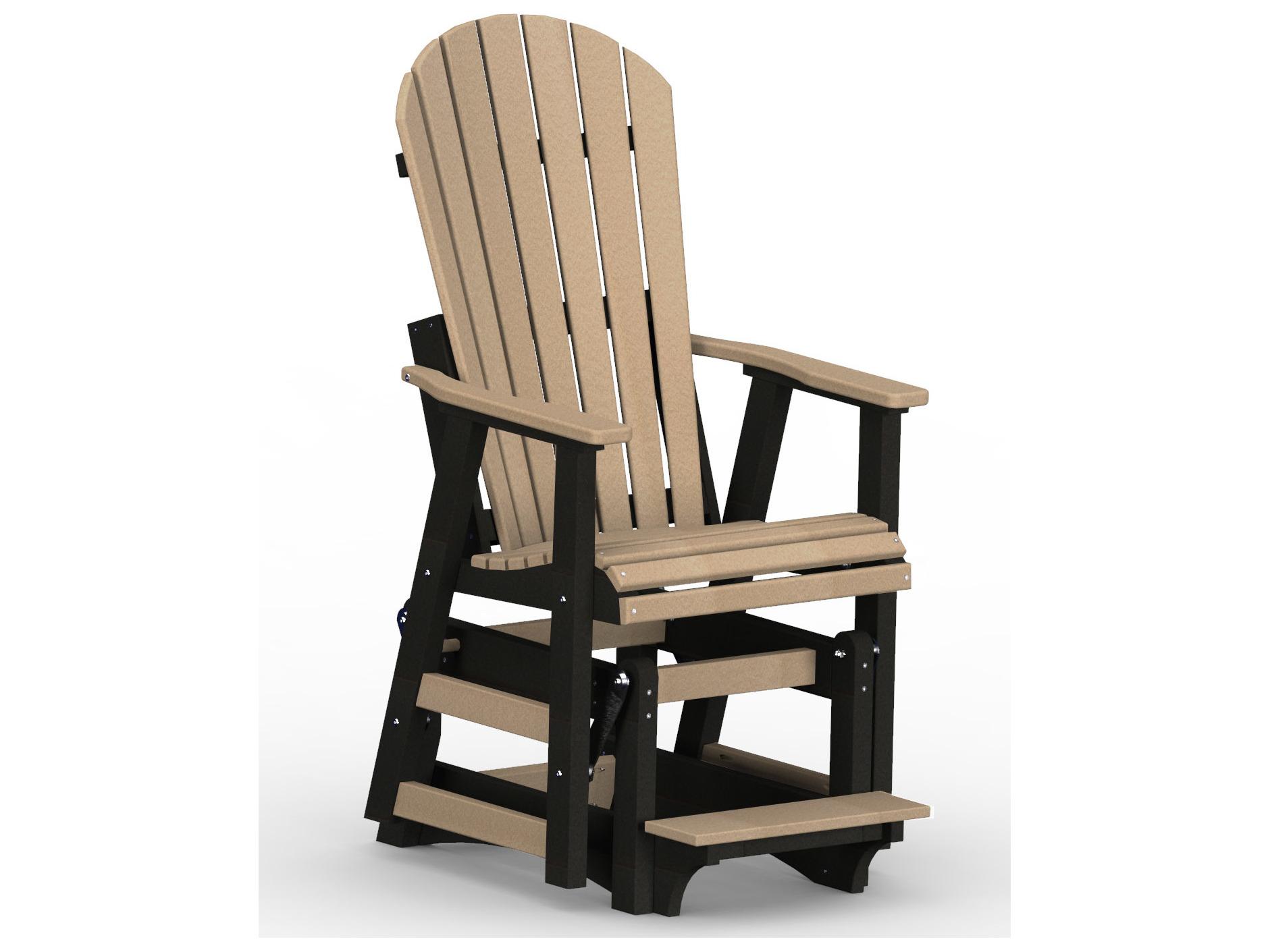 Berlin Gardens Comfo-Back Recycled Plastic Single Glider Patio Counter Chair with Stainless Brackets