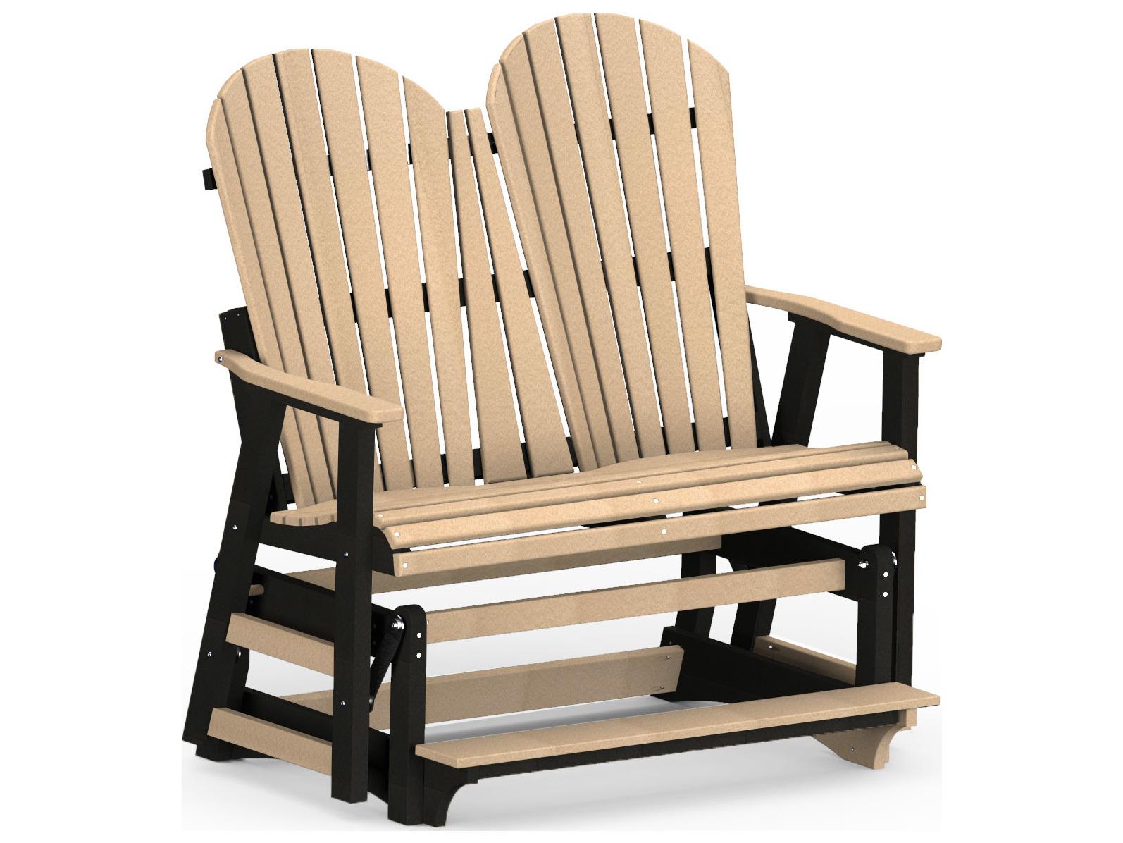 Berlin Gardens Comfo-Back Recycled Plastic Double Glider Counter Outdoor Patio Loveseat with Chrome Brackets