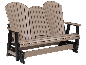 Berlin Gardens Comfo-back Recycled Plastic Three Seat Glider in Stainless Brackets