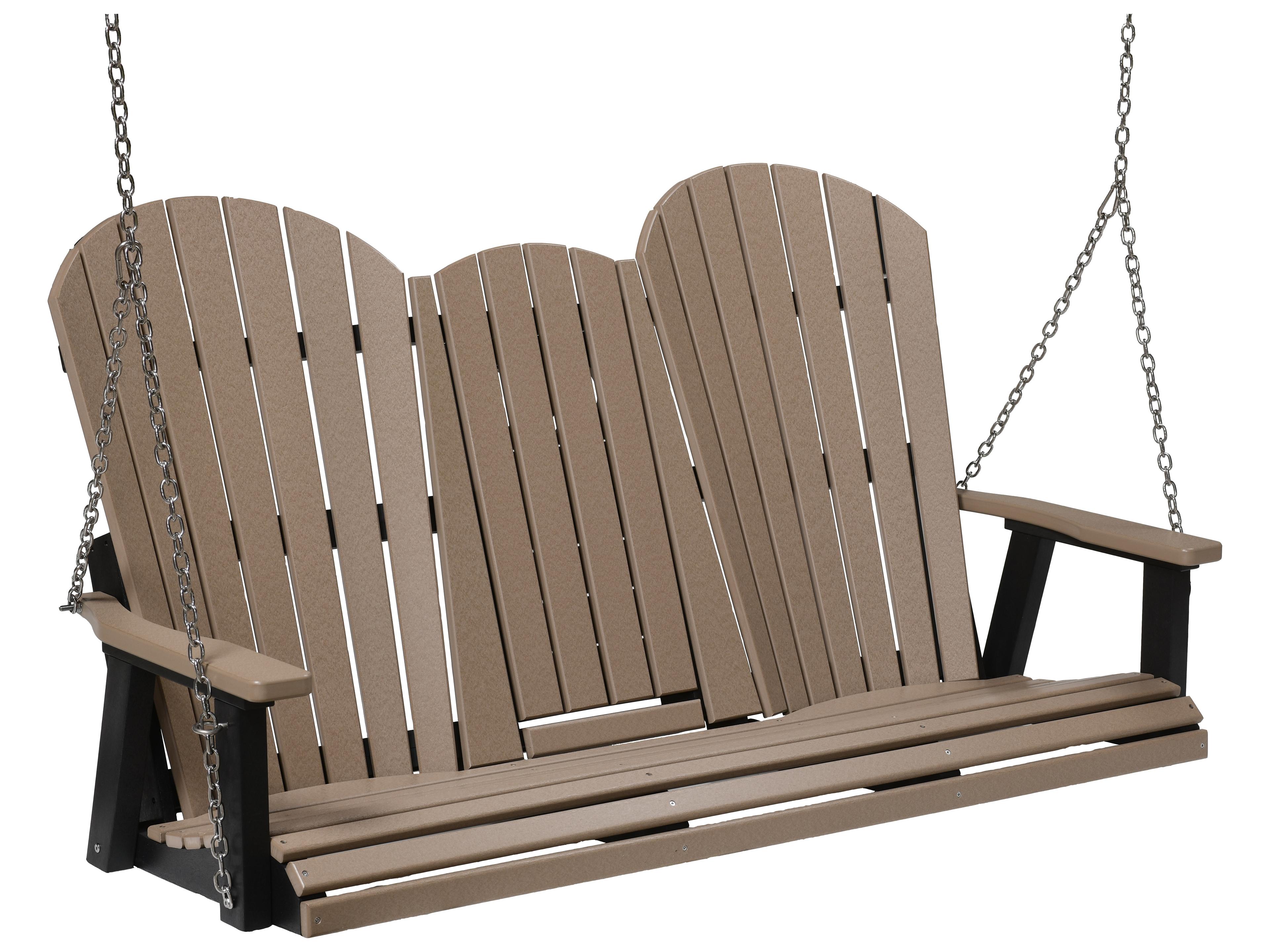 Berlin Gardens Comfo-back Recycled Plastic Three Seat Patio Swing in Zinc Chains