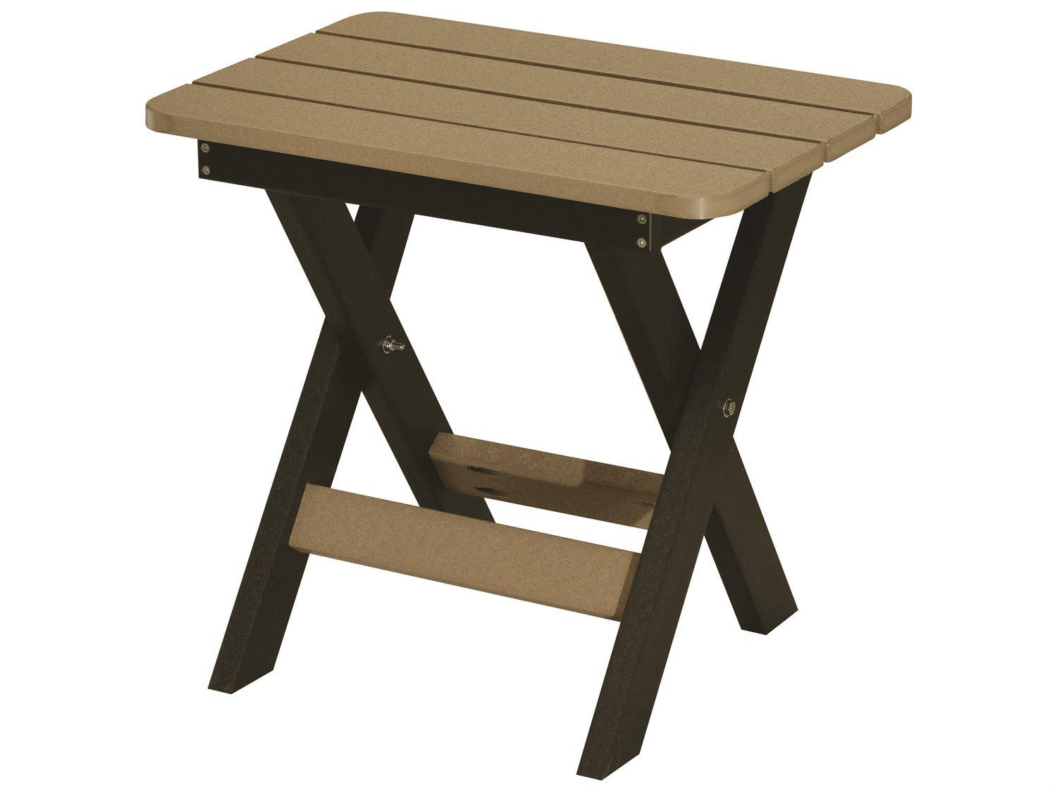 Berlin Gardens Accessories Recycled Plastic Rectangular Folding End Table