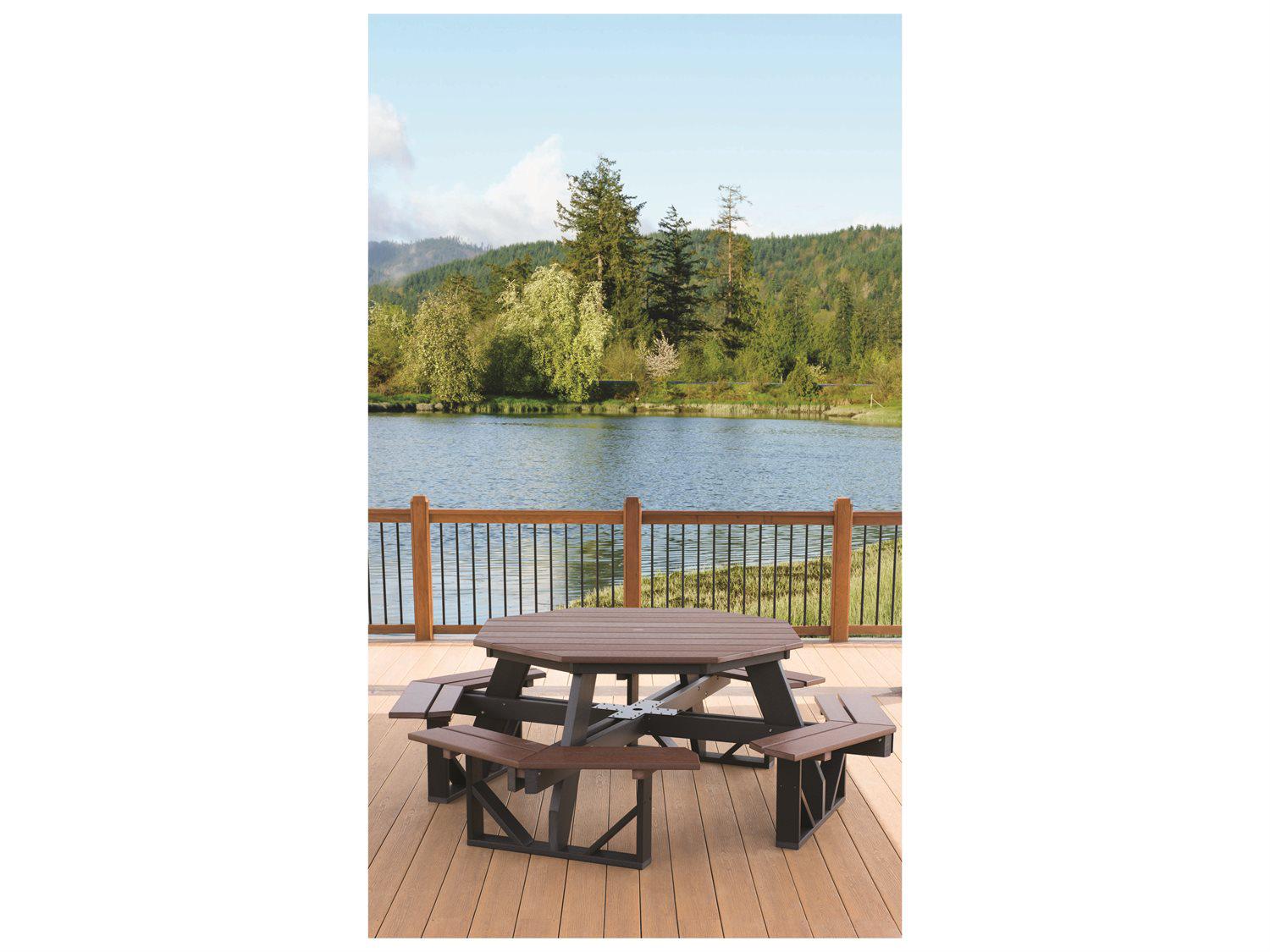 Berlin Gardens Recycled Plastic Octagon Outdoor Picnic Table