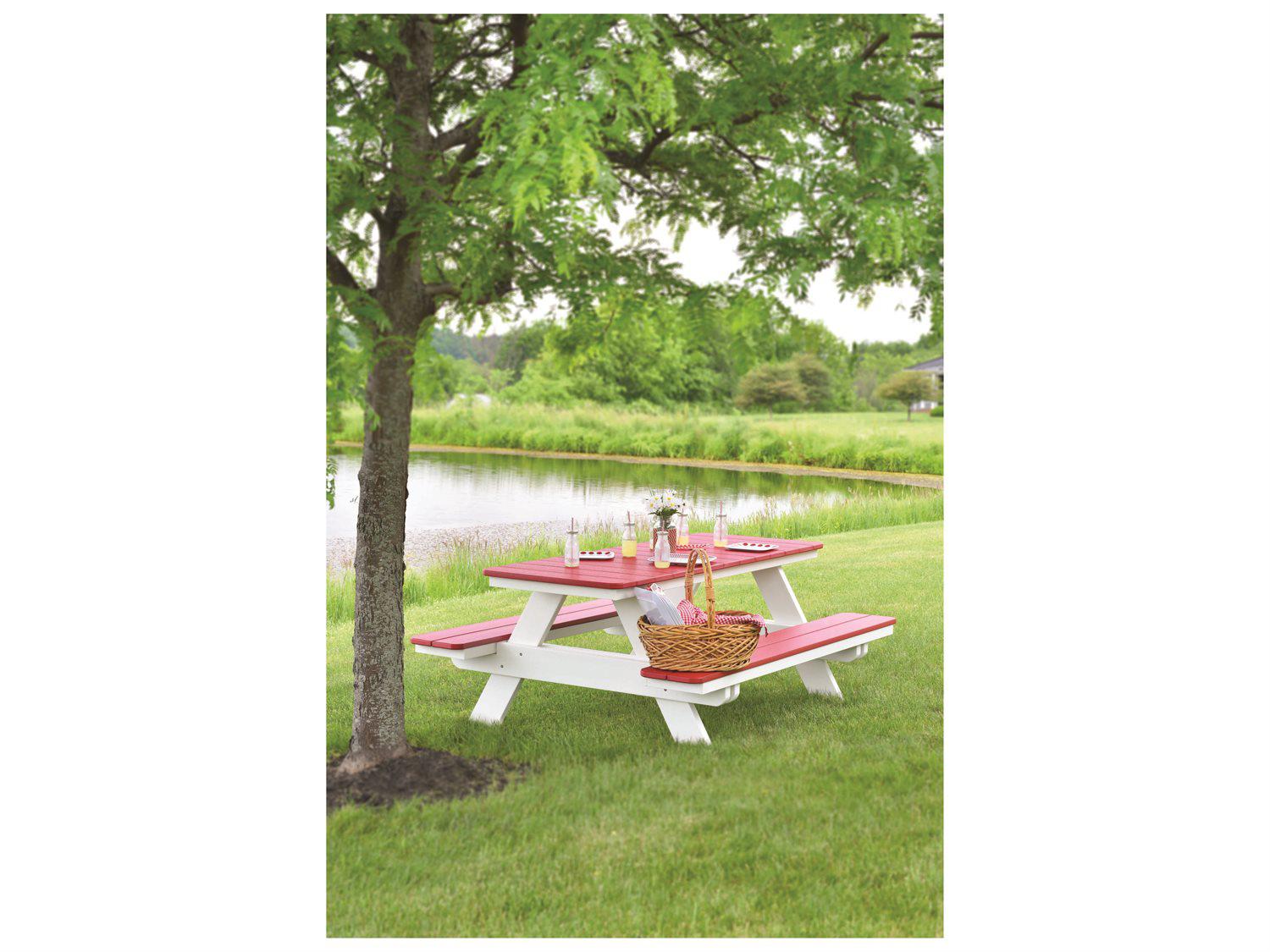 Berlin Gardens Recycled Plastic Rectangular Outdoor Patio Picnic Table