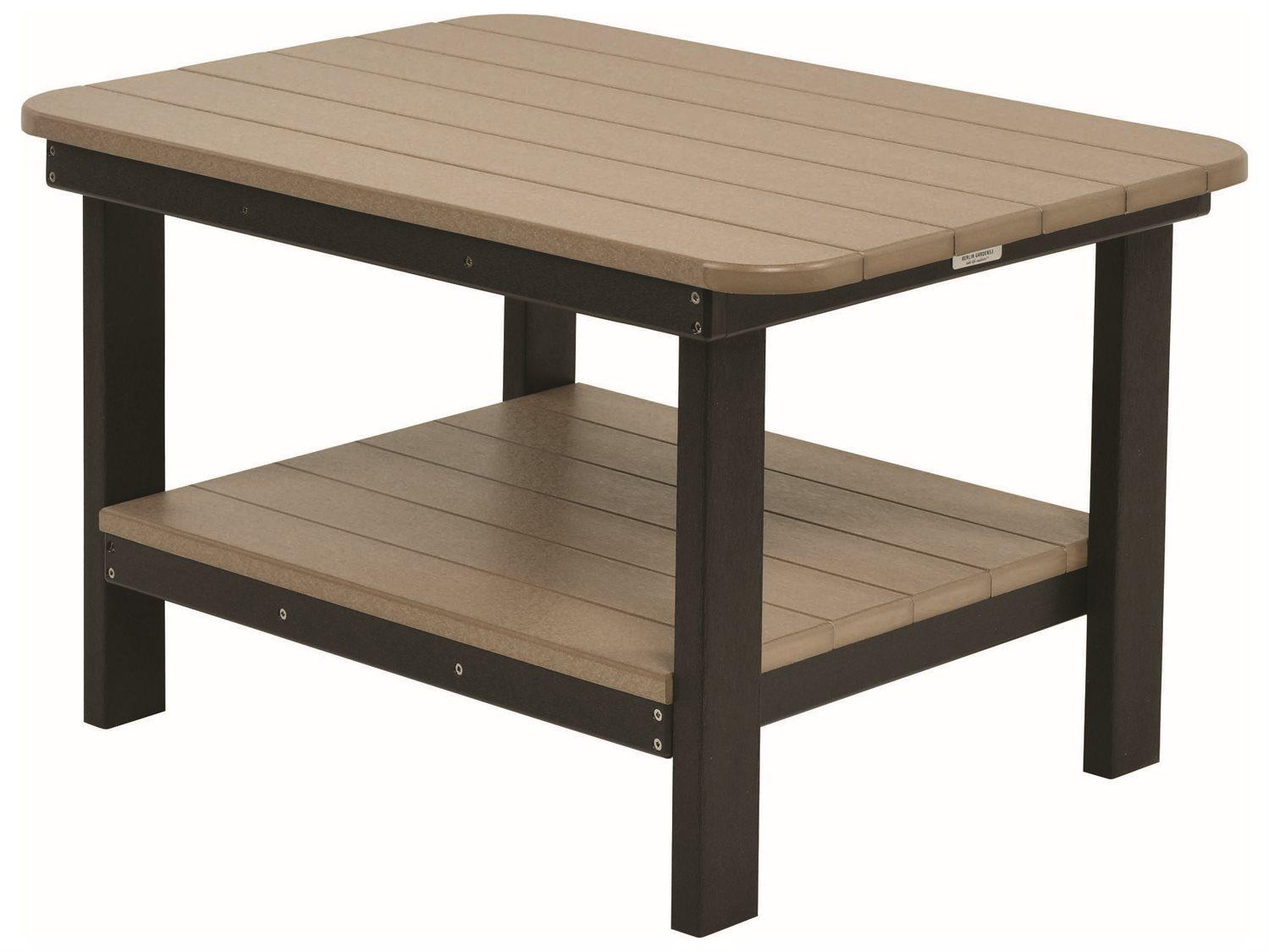 Berlin Gardens Accessories Recycled Plastic Rectangular Patio Coffee Table