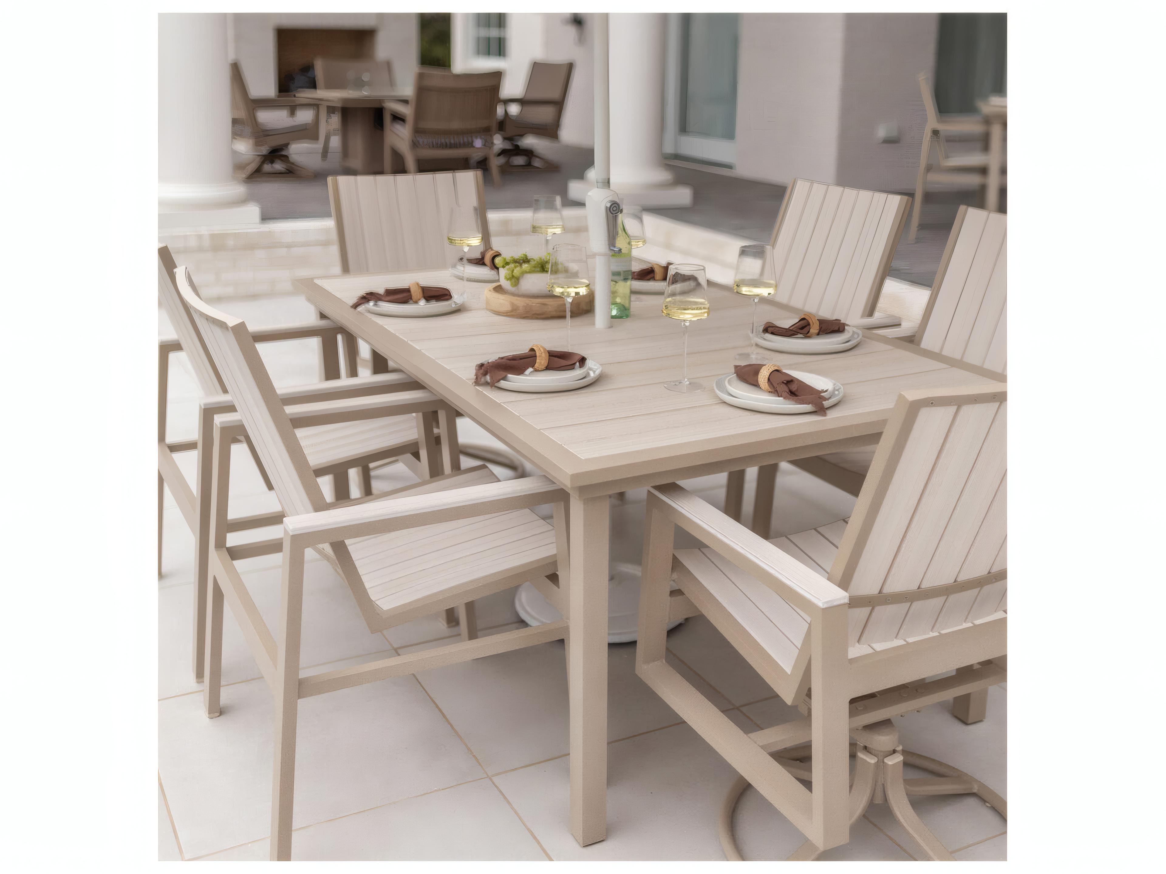 Berlin Gardens Vida Aluminum Poly 73"W x 44"D Rectangular Dining Table