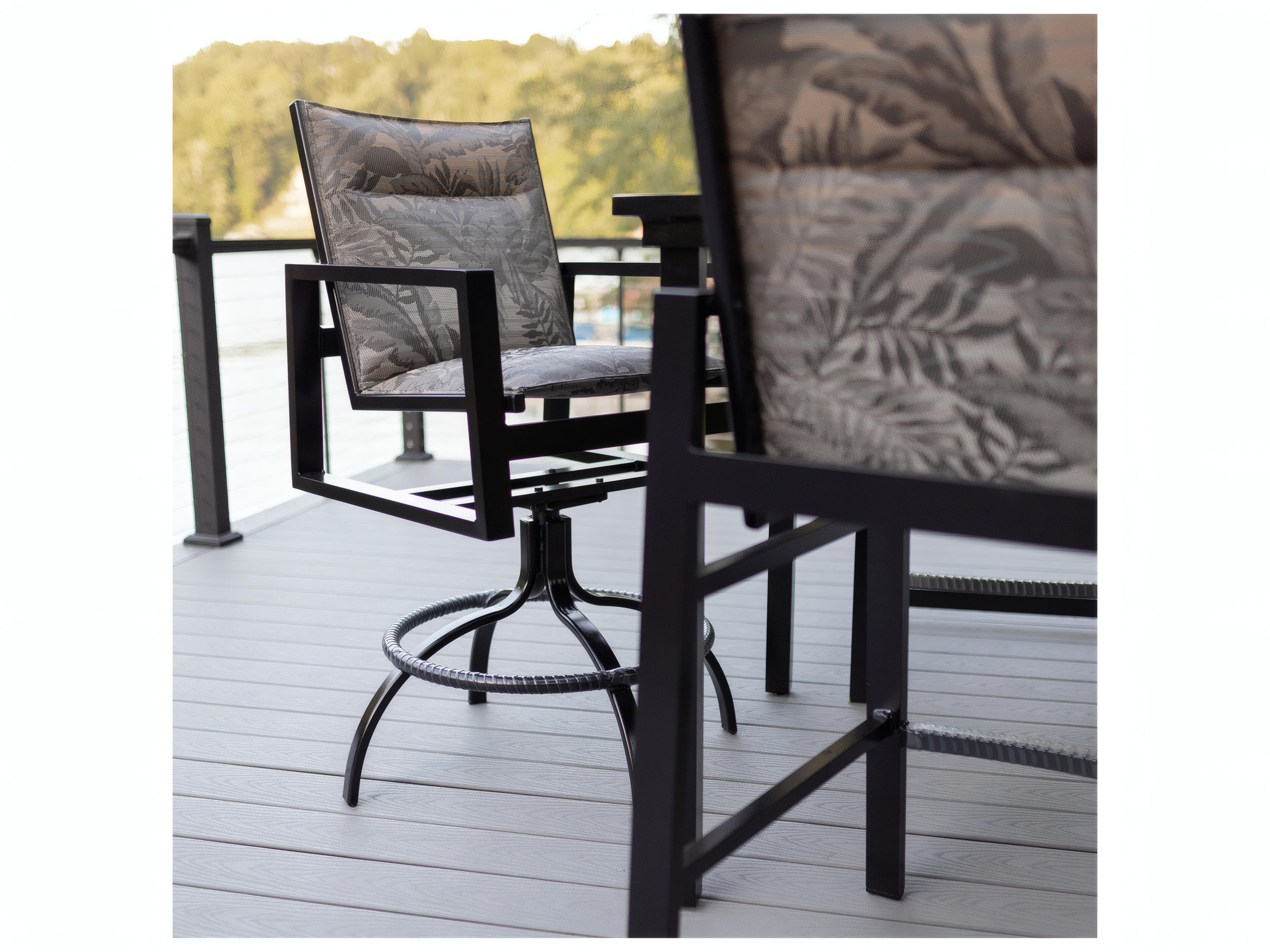 Berlin Gardens Vida Aluminum Sling Swivel Bar Chair