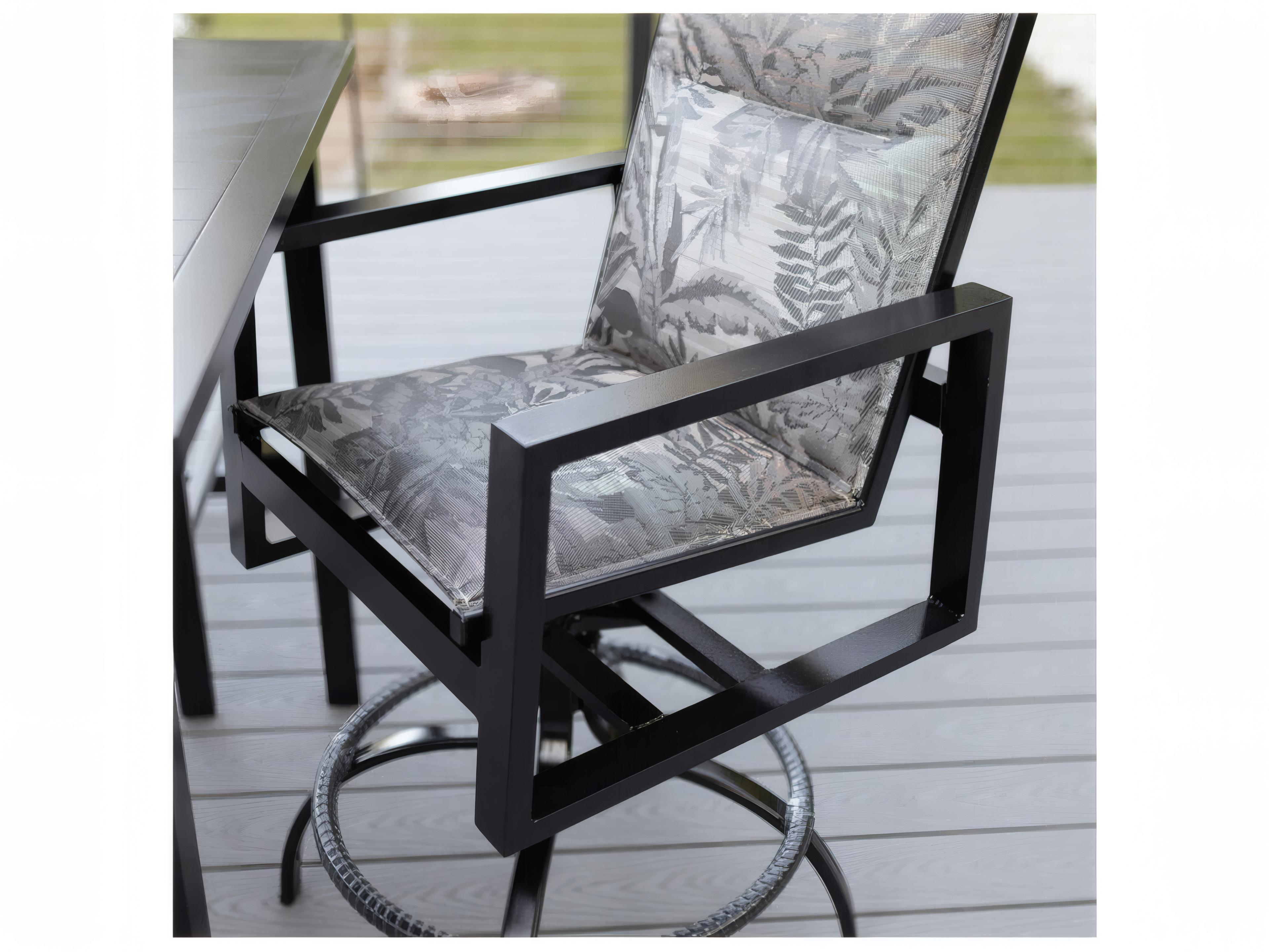 Berlin Gardens Vida Aluminum Sling Swivel Bar Chair