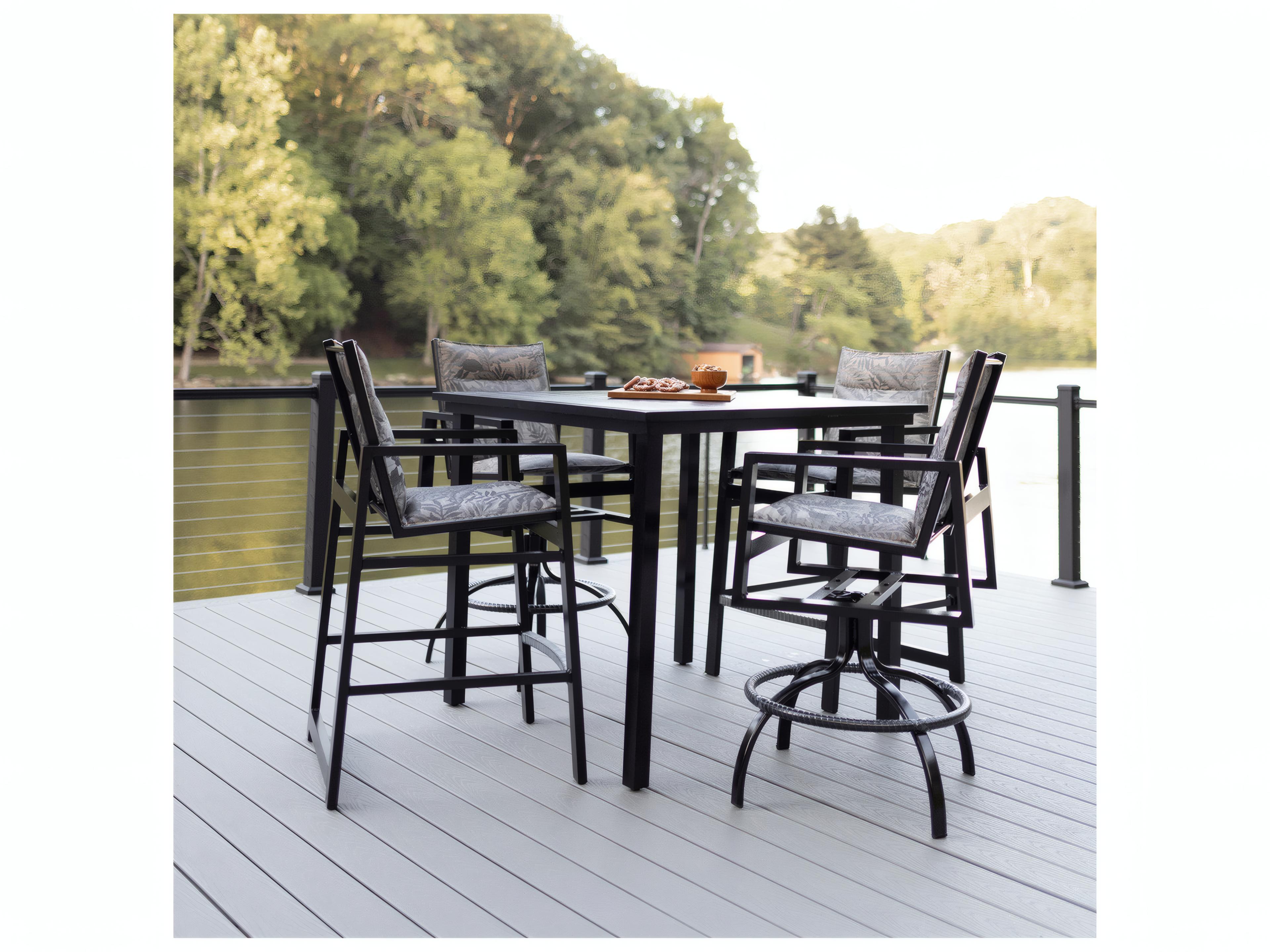 Berlin Gardens Vida Aluminum Sling Swivel Bar Chair