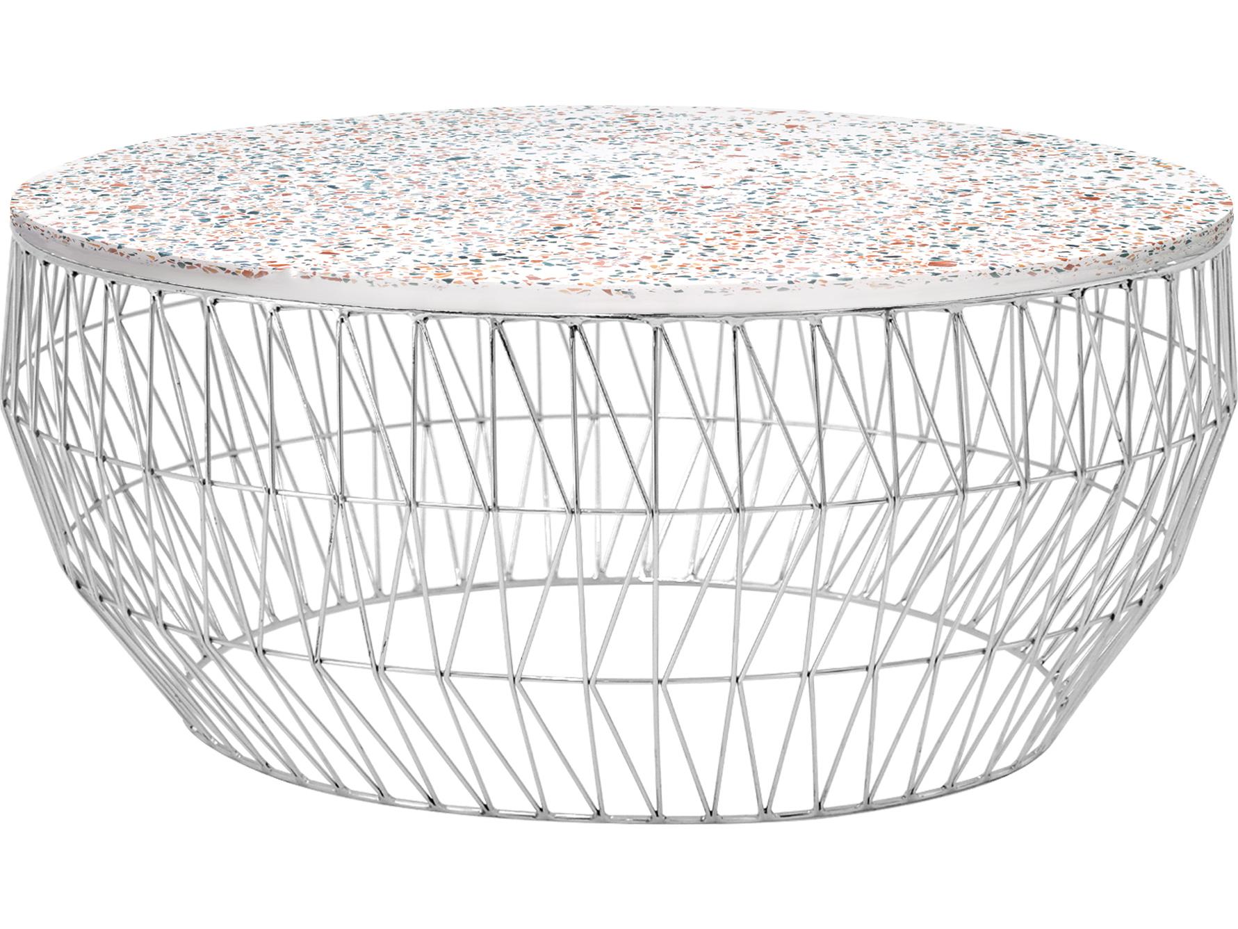 Bend Goods Marble Chrome Coffee Table Round