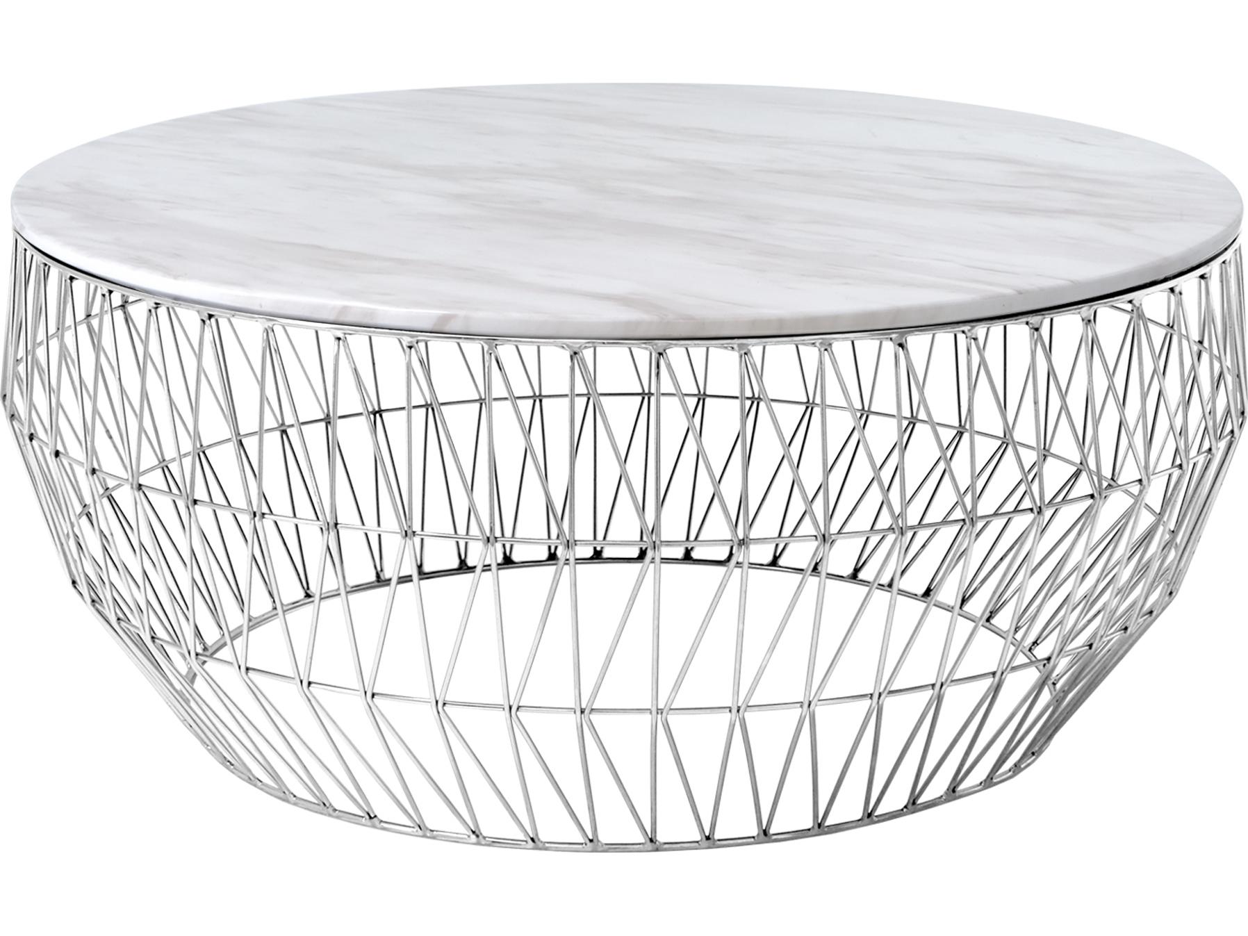 Bend Goods Marble Chrome Coffee Table Round
