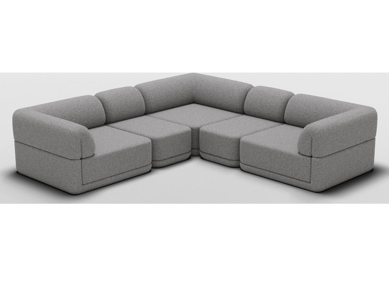 Bend Goods Cube Gray Upholstered Sectional Sofa