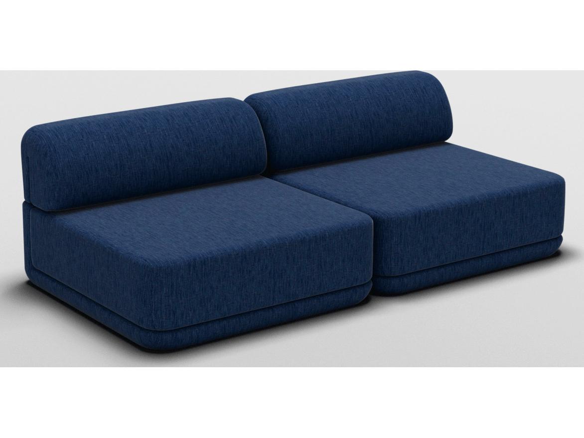 Bend Goods Cube Blue Upholstered Sectional Sofa