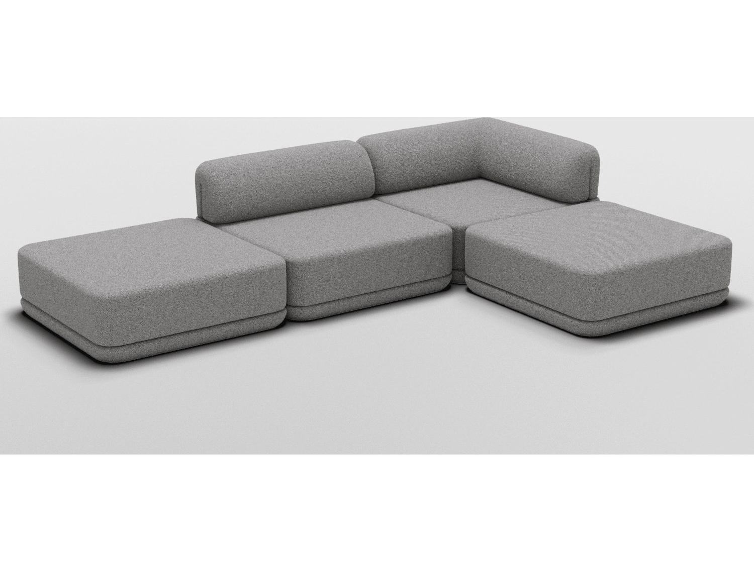 Bend Goods Cube Gray Upholstered Sectional Sofa