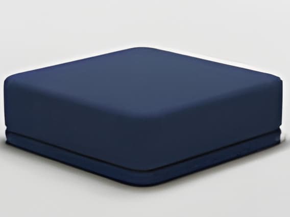 Bend Goods Navy Chenille Blue Upholstered Ottoman