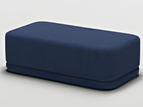 Bend Goods Navy Chenille Blue Upholstered Ottoman